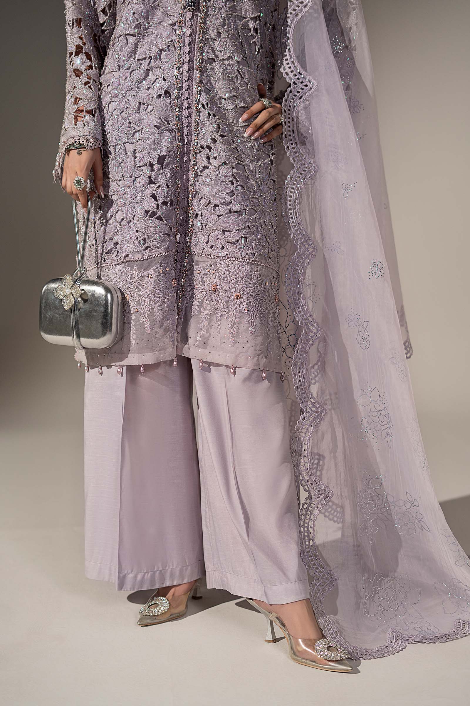 3 Piece Embroidered Organza Suit
