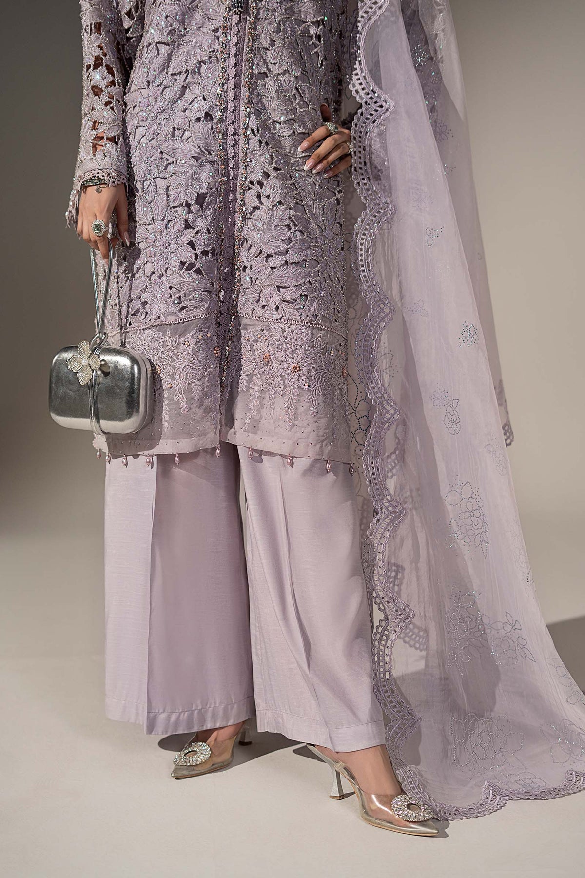 3 Piece Embroidered Organza Suit