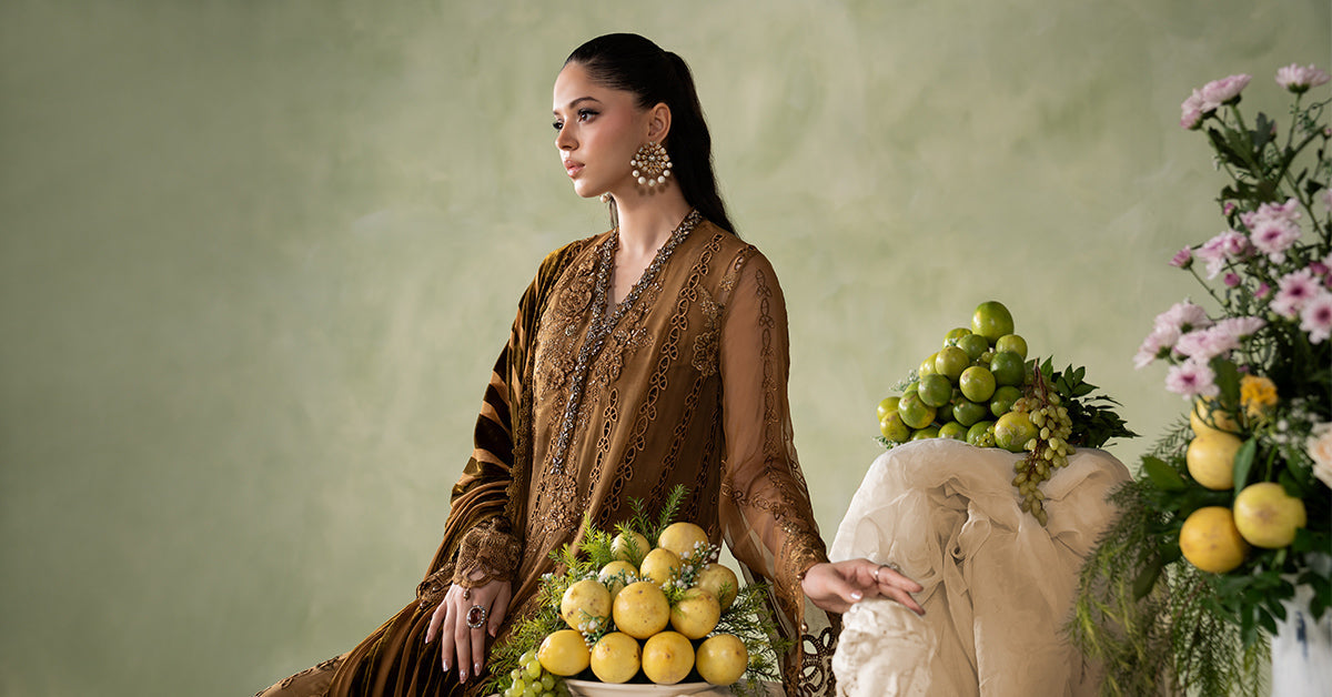 3 Piece Embroidered Chiffon Suit