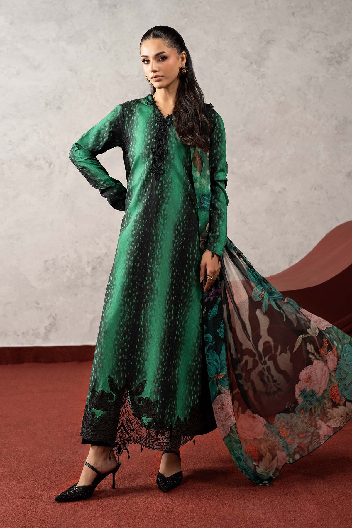 3 Piece Embroidered Linen Suit