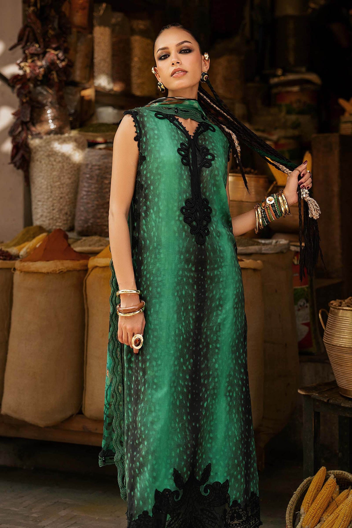 3 Piece Unstitched Embroidered Linen Suit
