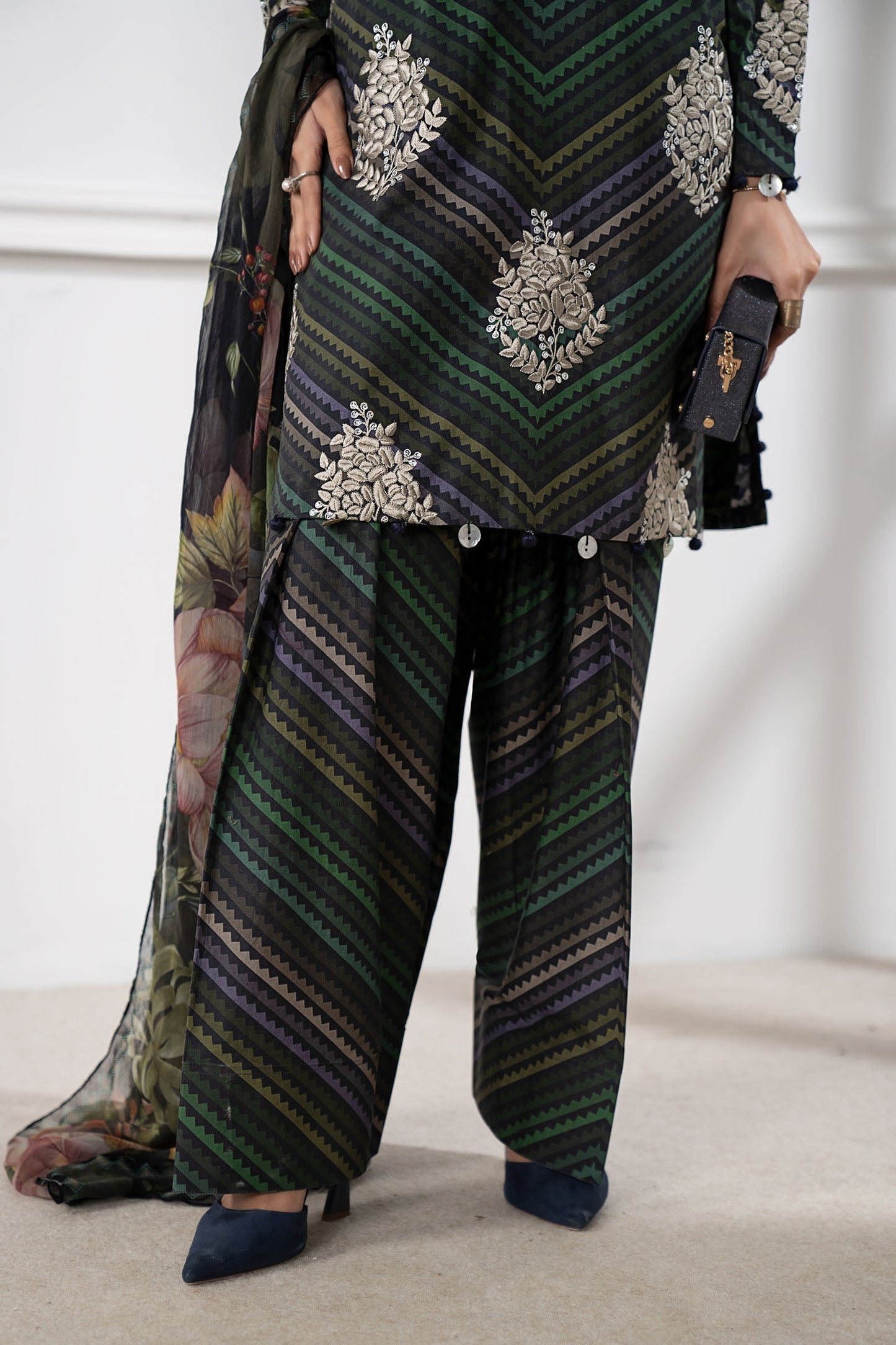 3 Piece Embroidered Cambric Suit