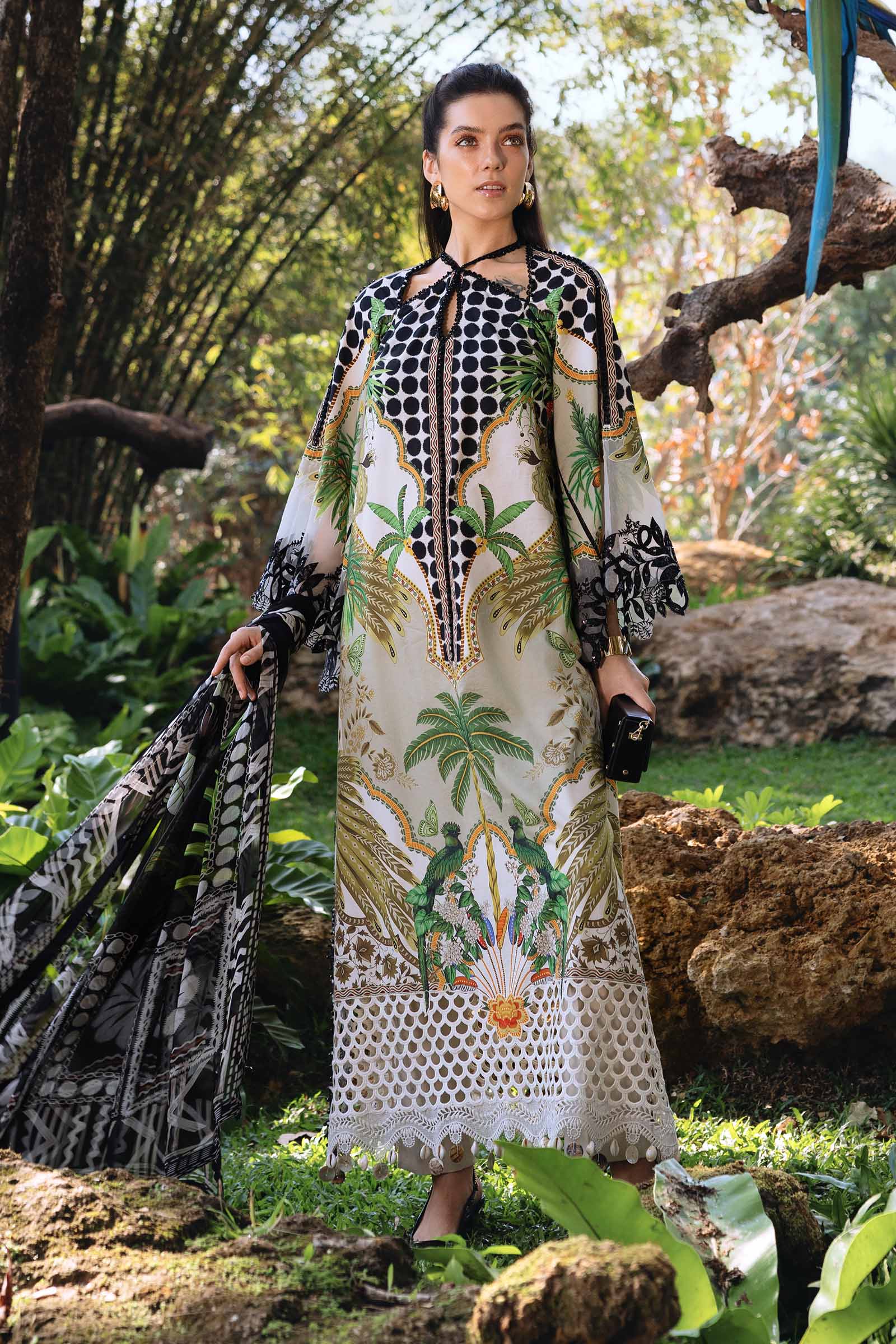 3 Piece Unstitched Embroidered Lawn Suit