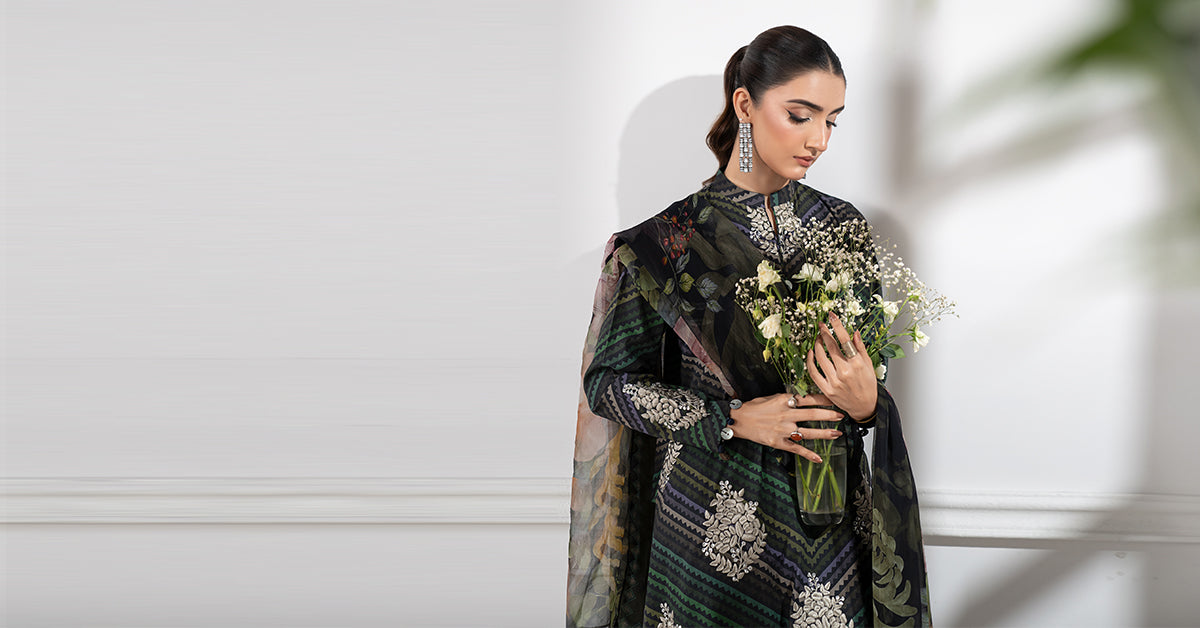 3 Piece Embroidered Cambric Suit