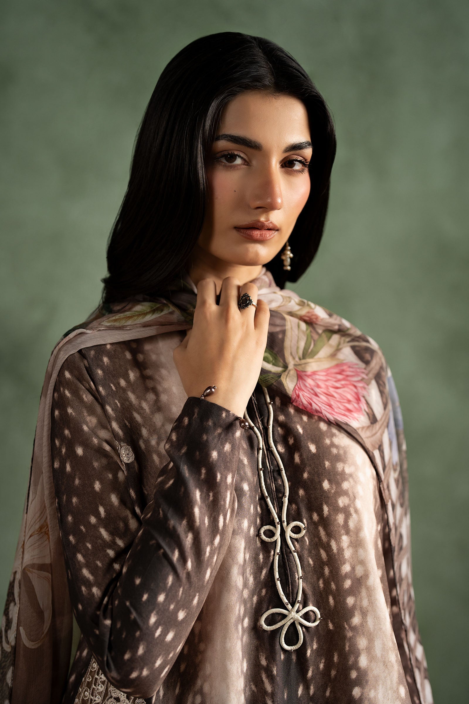3 Piece Embroidered Linen Suit