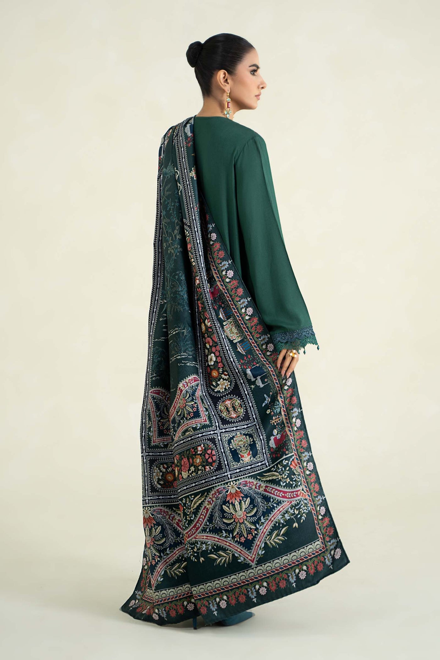 3 Piece Printed Linen Suit | MPS-2405-B