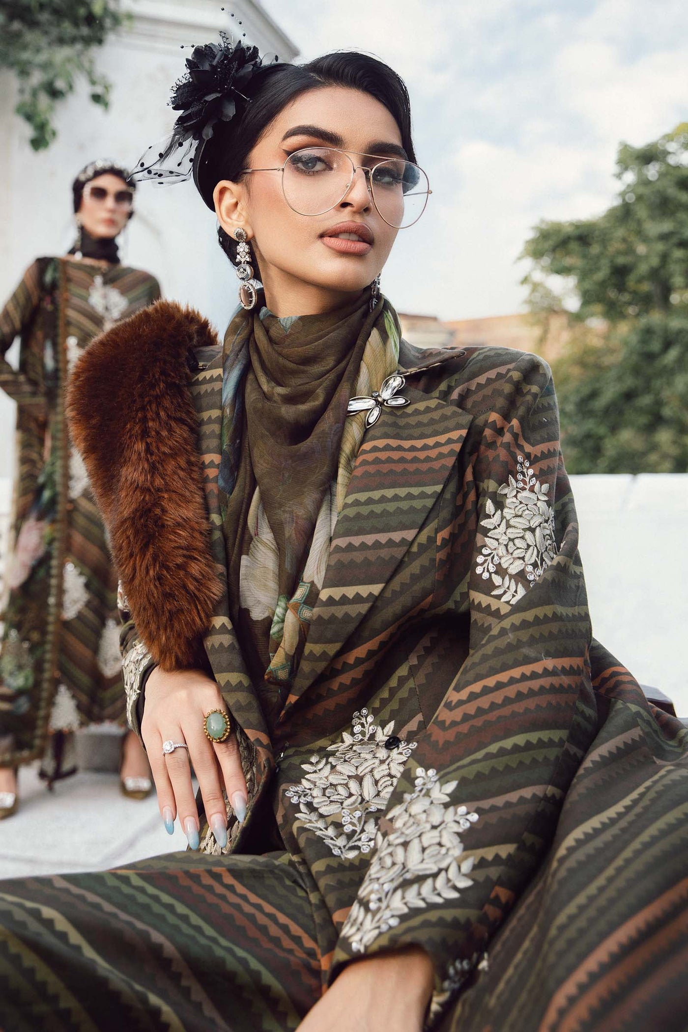 3 Piece Unstitched Embroidered Cambric Suit | MPT-2705-B
