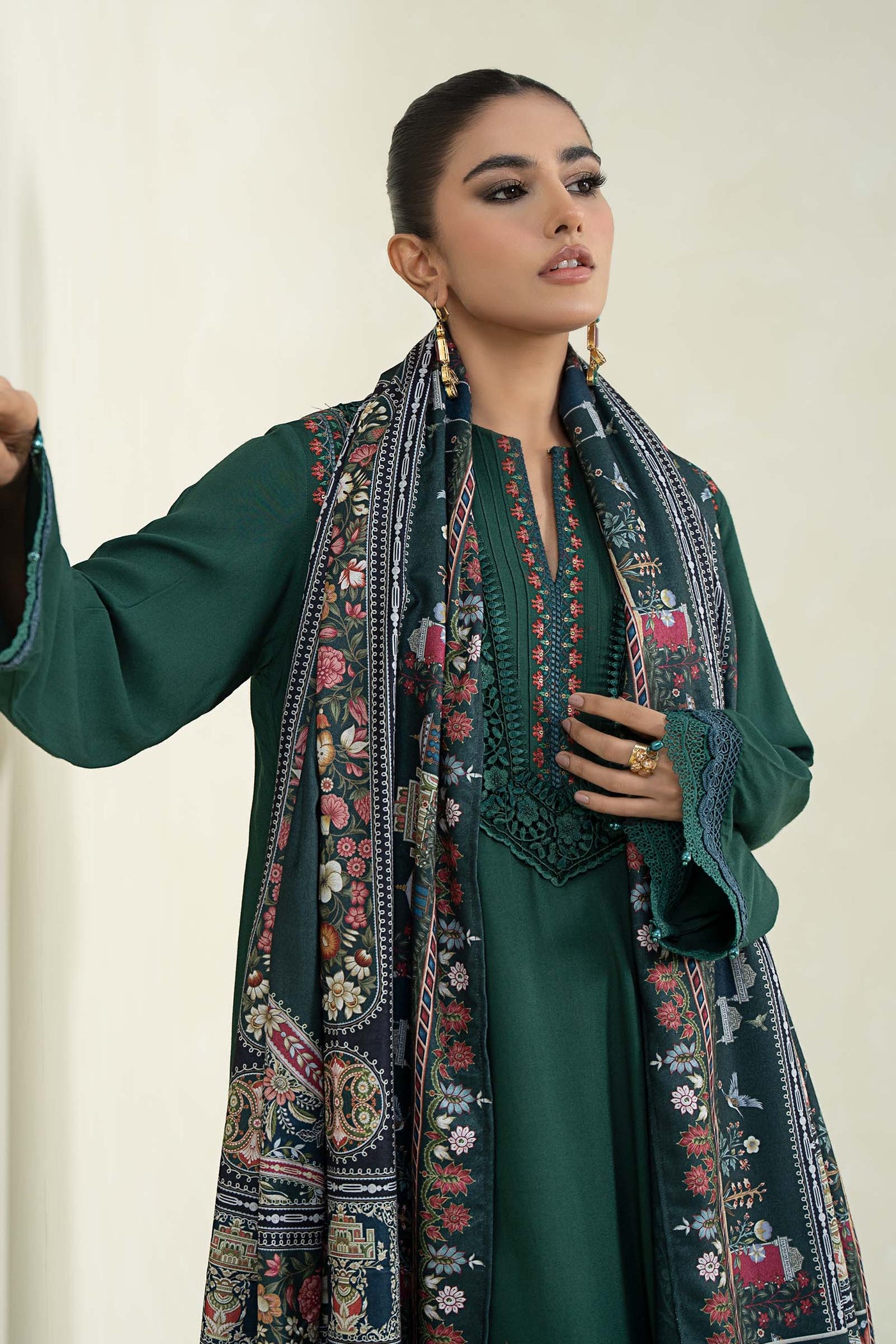 3 Piece Printed Linen Suit | MPS-2405-B