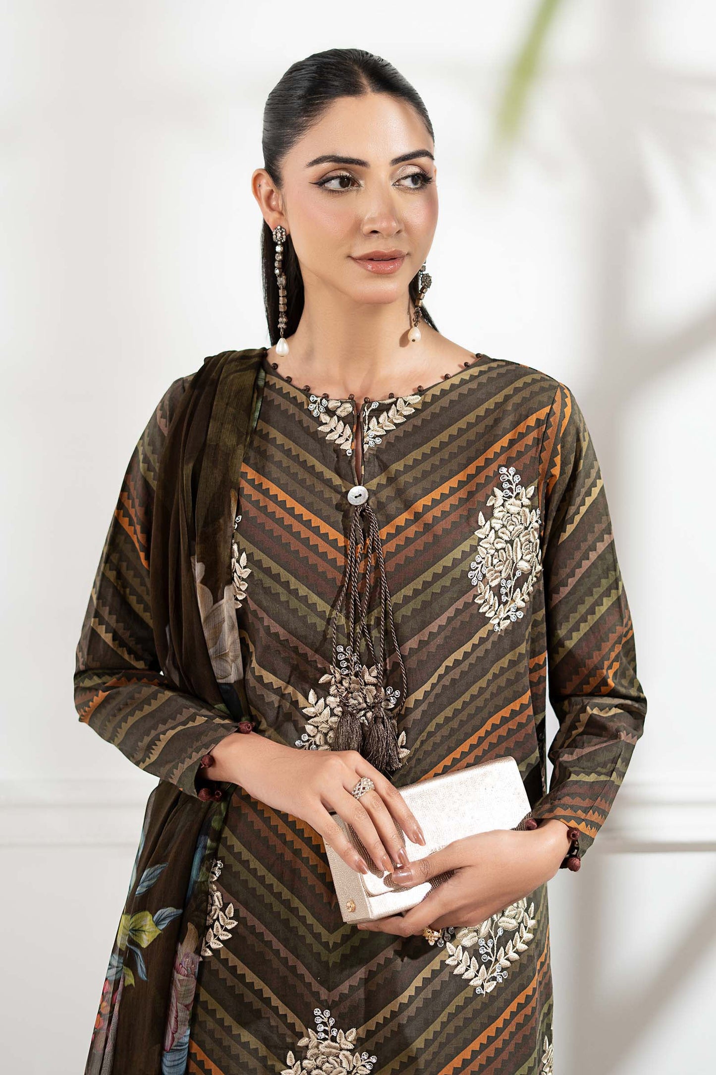 3 Piece Embroidered Cambric Suit