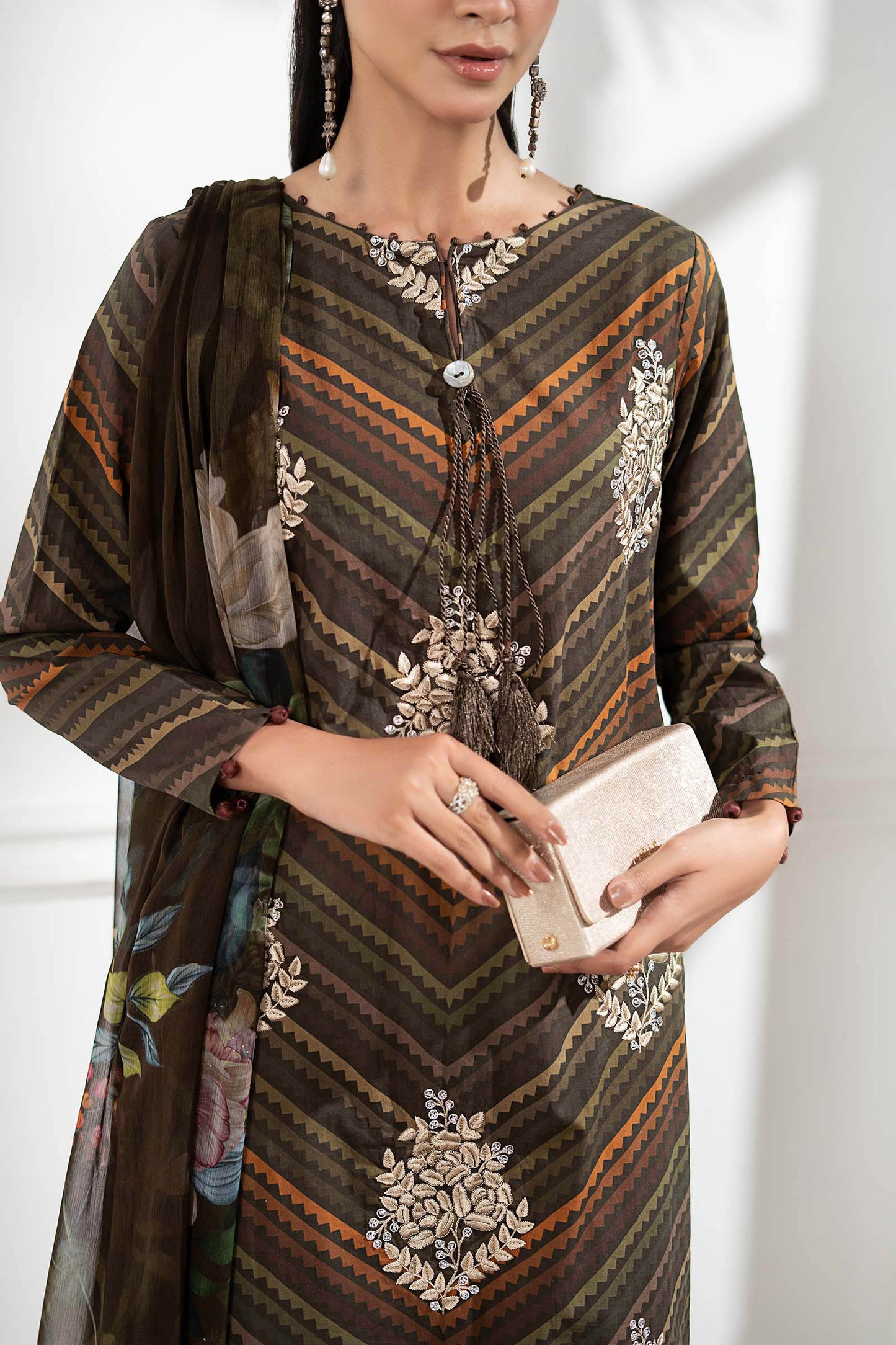 3 Piece Embroidered Cambric Suit