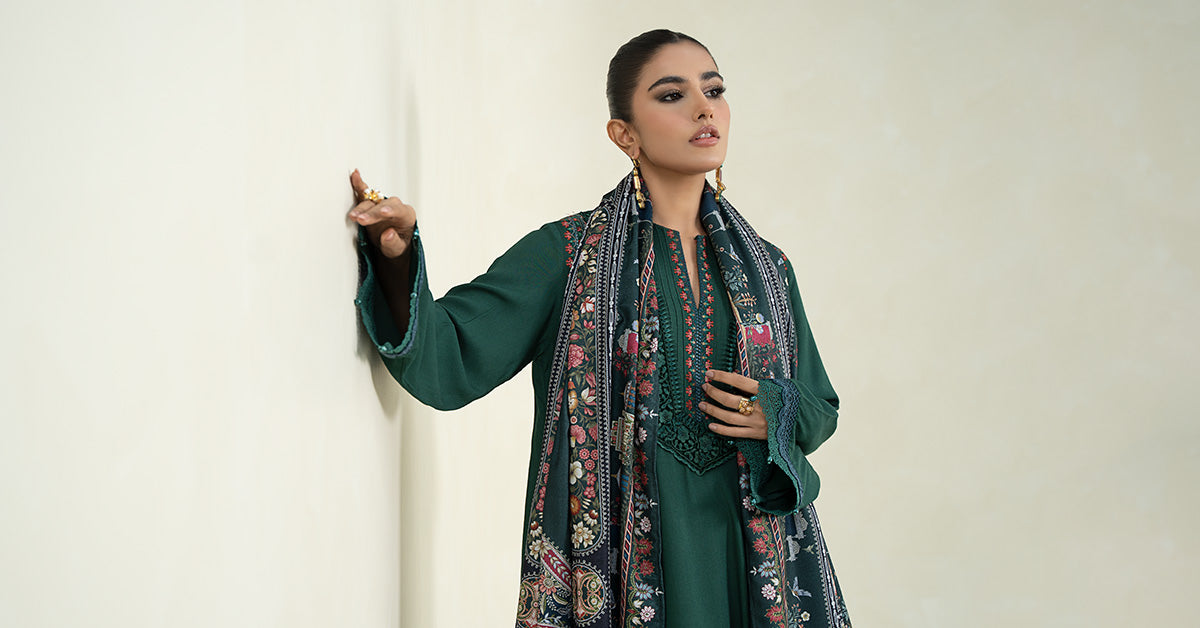 3 Piece Printed Linen Suit | MPS-2405-B