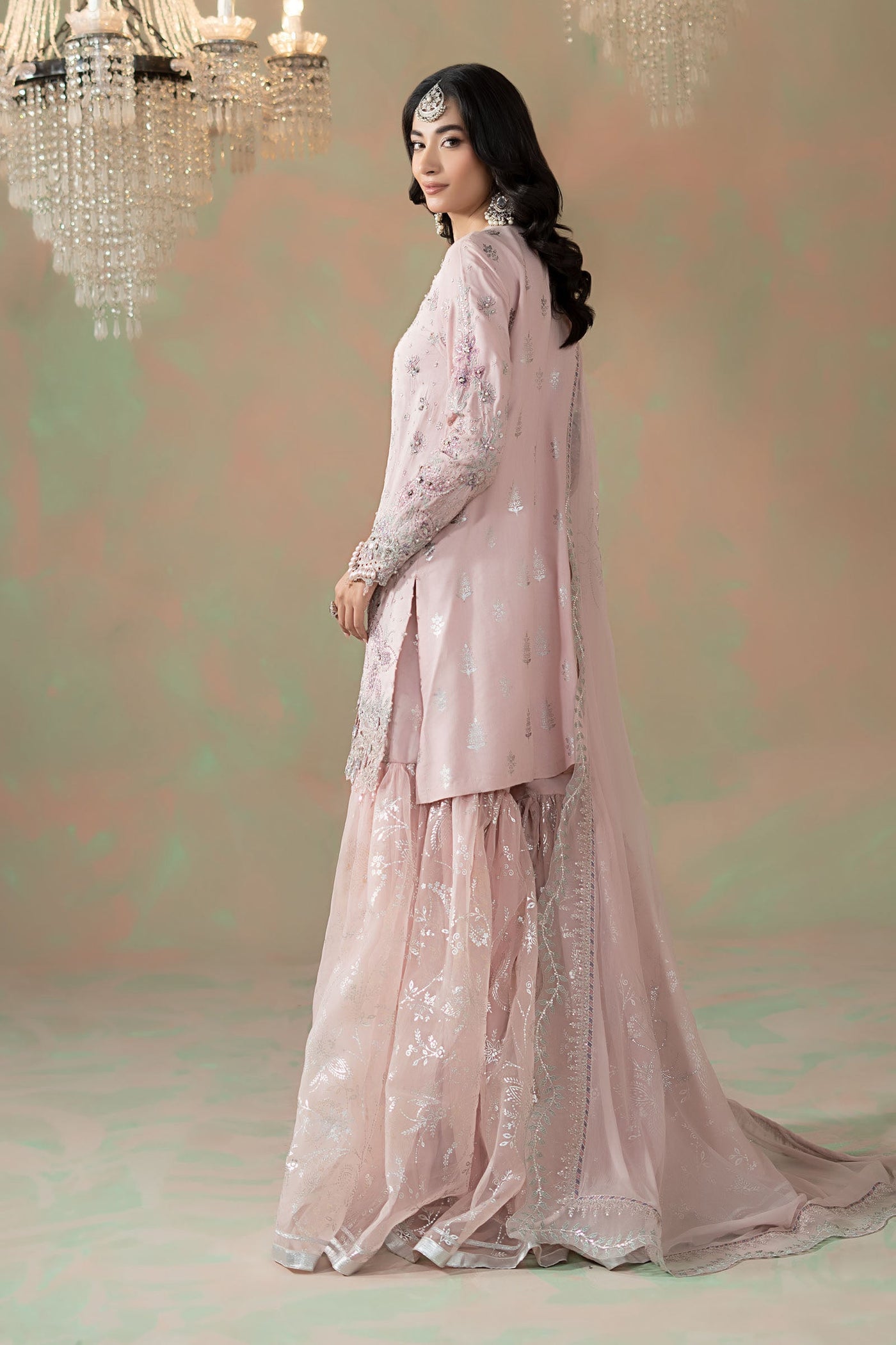 3 Piece Embroidered Raw Silk Suit