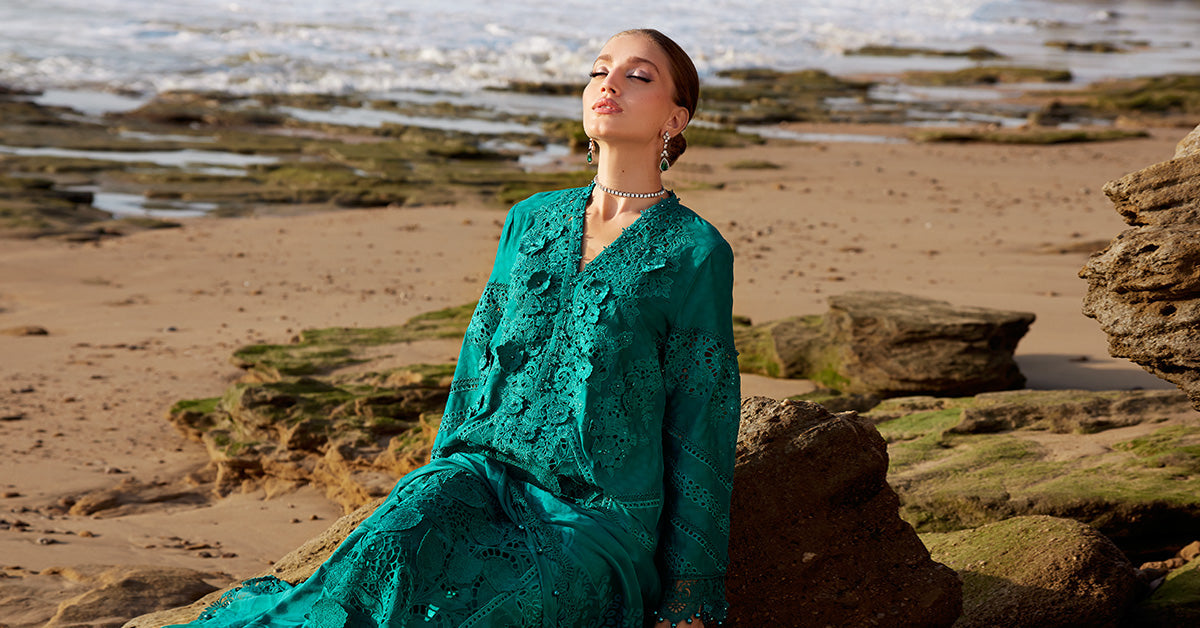 3 Piece Unstitched Embroidered Organza Lawn Suit | EID LAWN-25-05