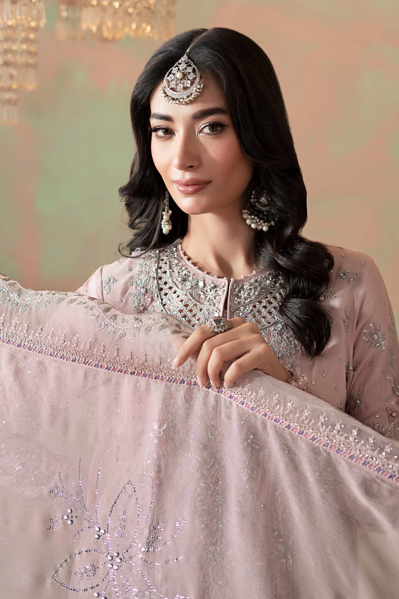 3 Piece Embroidered Raw Silk Suit