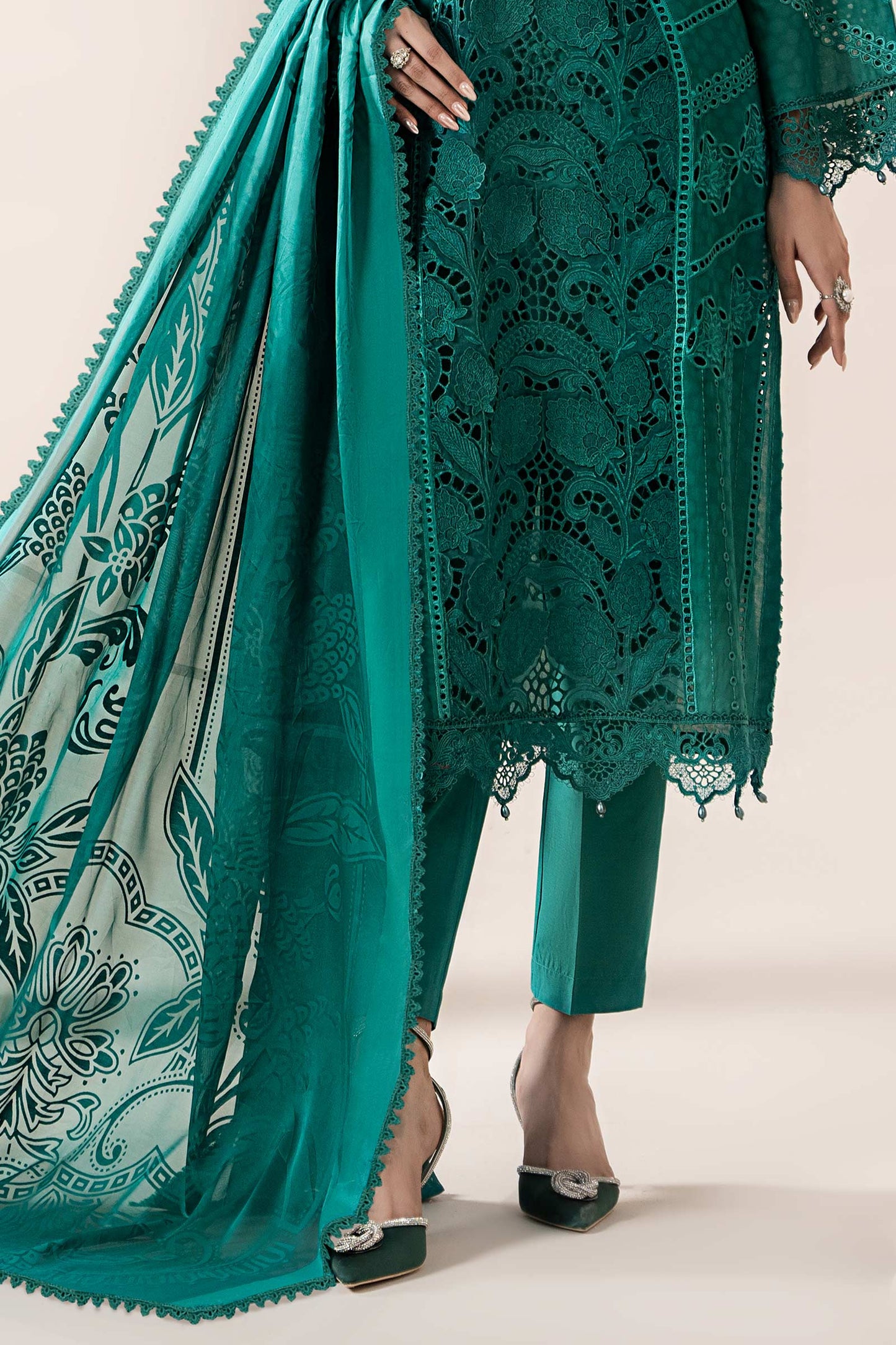 3 Piece Embroidered Jacquard Lawn Suit | ELS-25-05