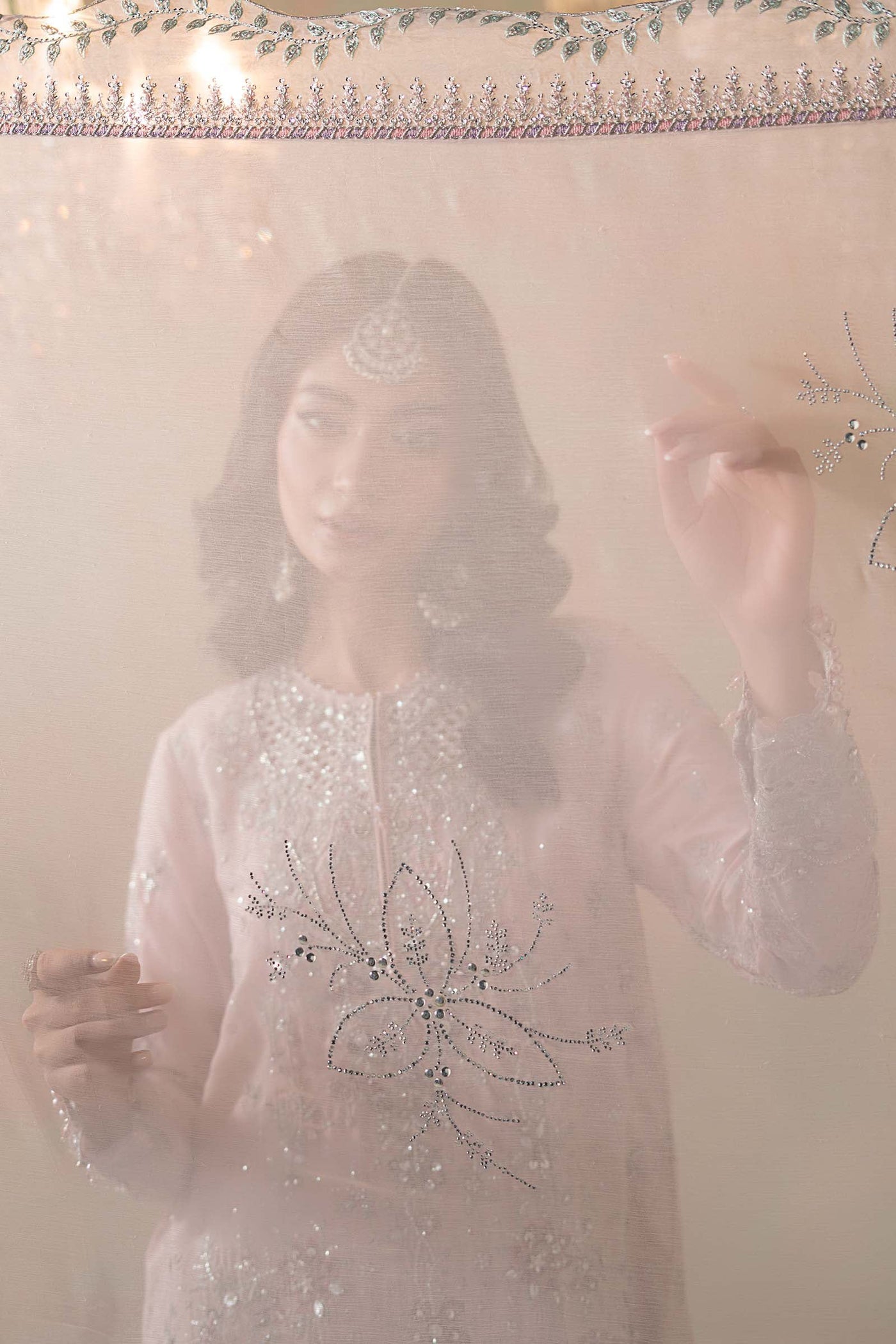 3 Piece Embroidered Raw Silk Suit