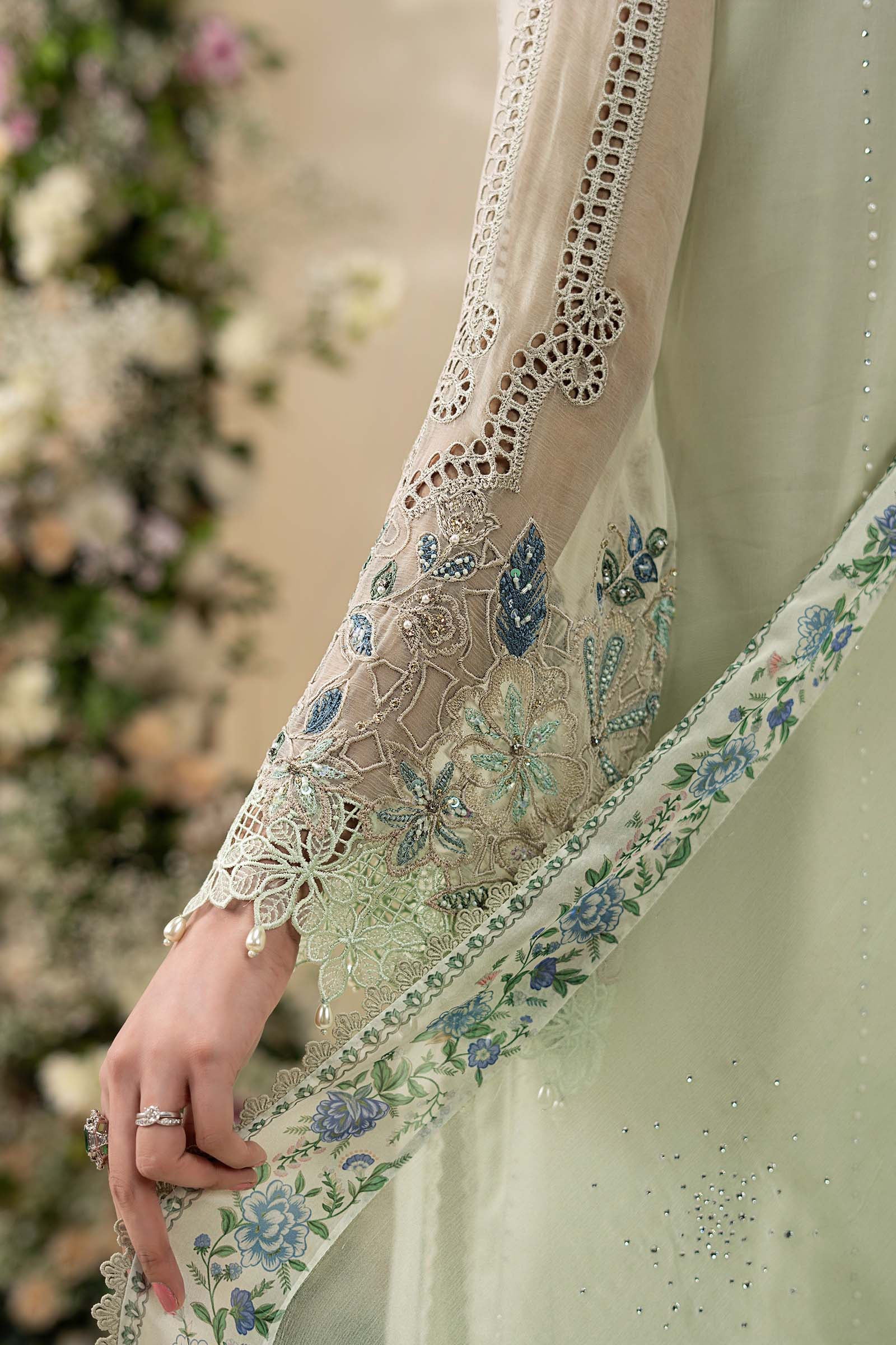 3 Piece Embroidered Chiffon Suit