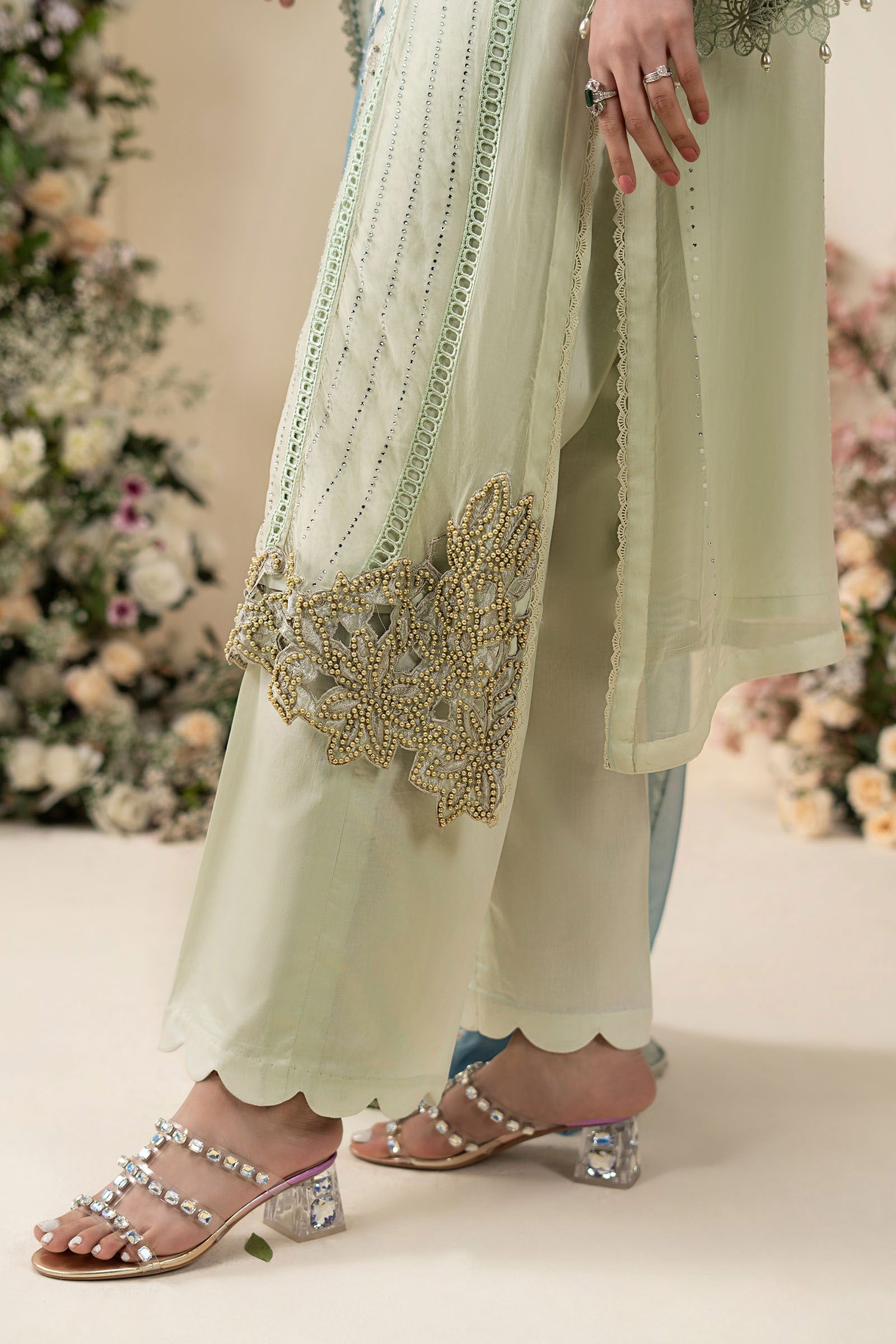 3 Piece Embroidered Chiffon Suit