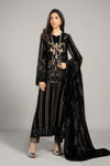 3 Piece Embroidered Velvet Suit | DLS-1205