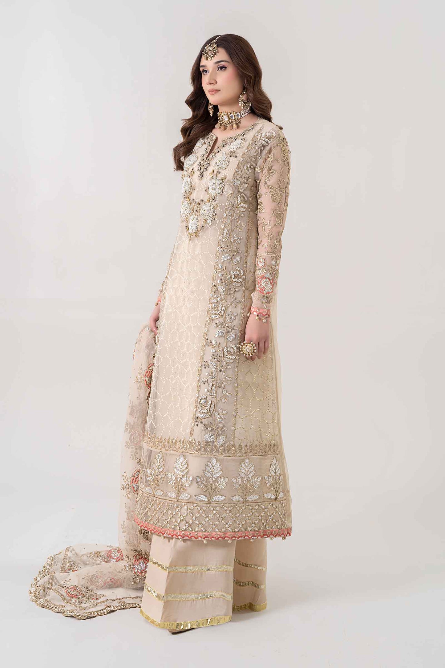 3 Piece Embroidered Organza Suit | BDS-2805