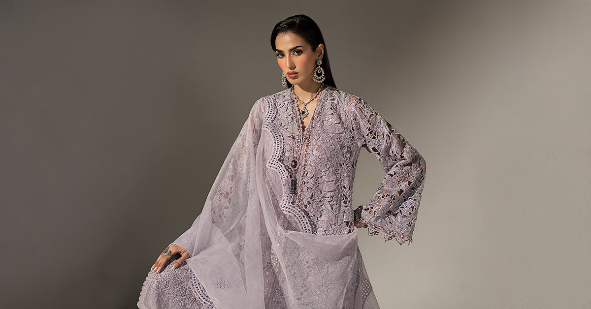 3 Piece Embroidered Organza Suit