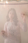 3 Piece Embroidered Raw Silk Suit