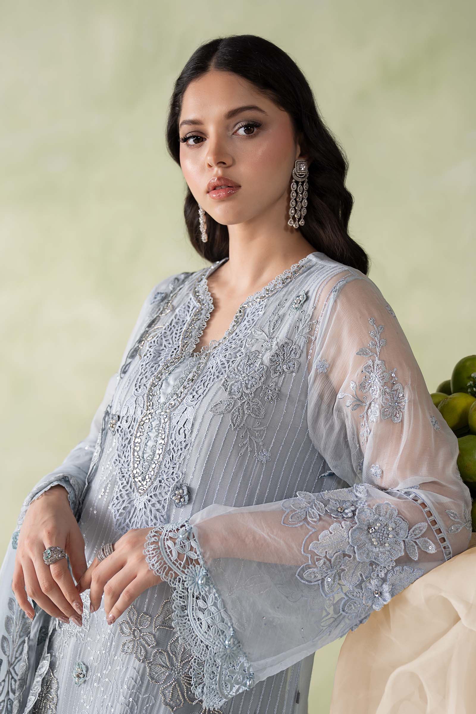 3 Piece Embroidered Chiffon Suit