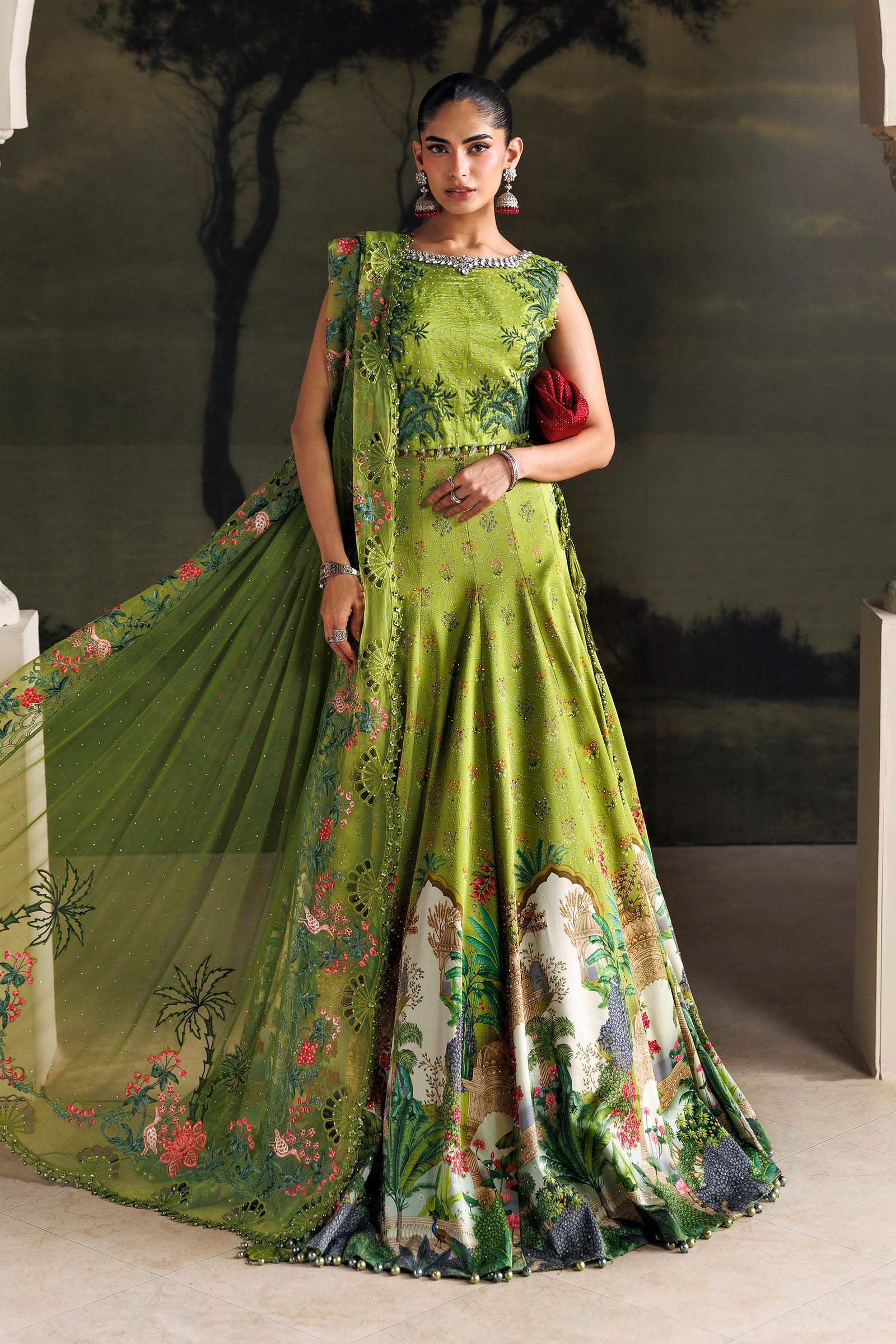 3 Piece Unstitched Embroidered Raw Silk Suit