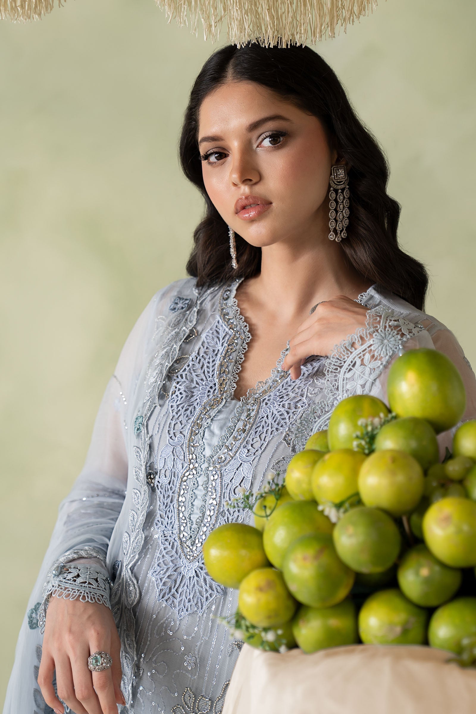3 Piece Embroidered Chiffon Suit