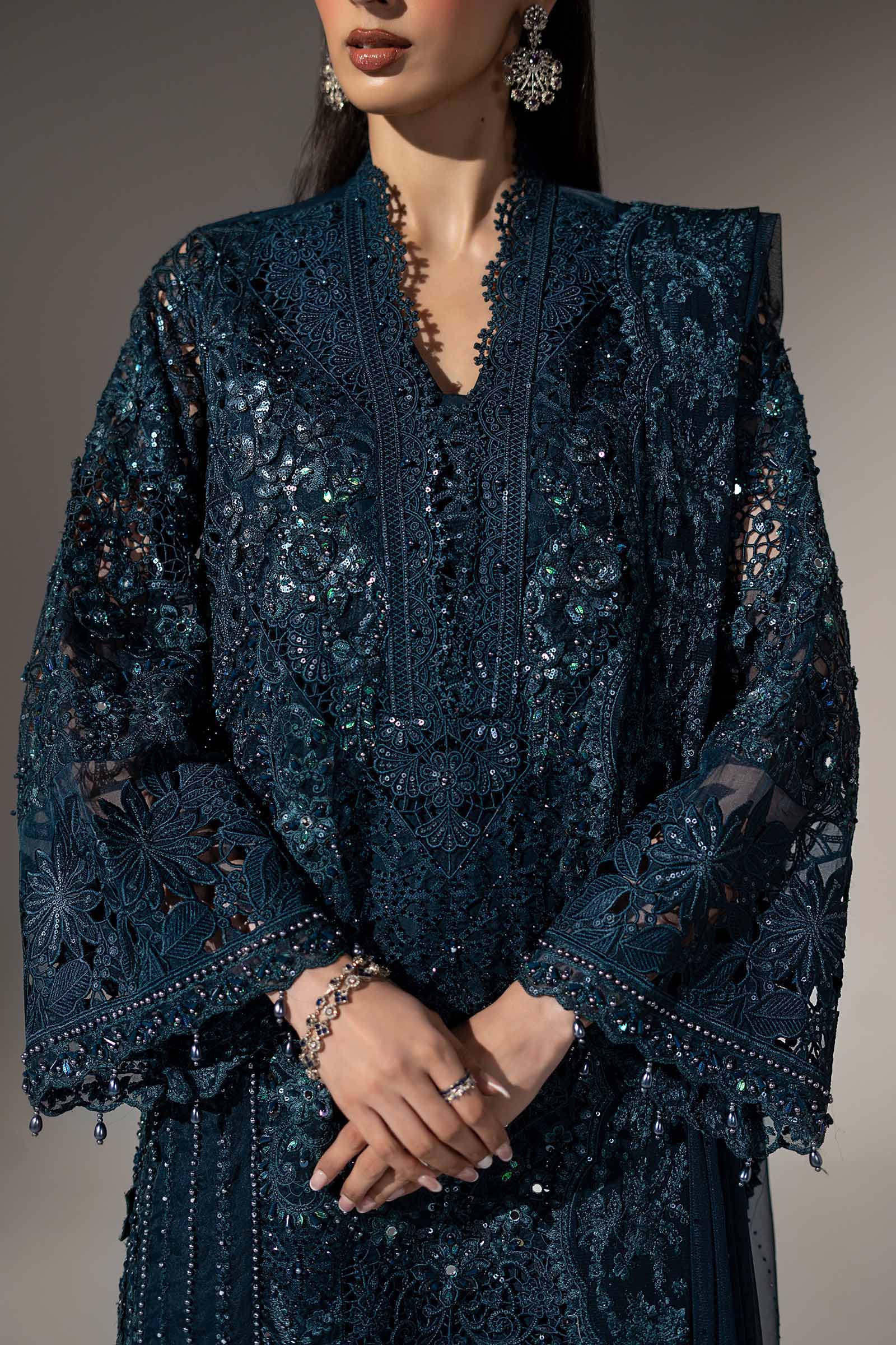 3 Piece Embroidered Organza Suit