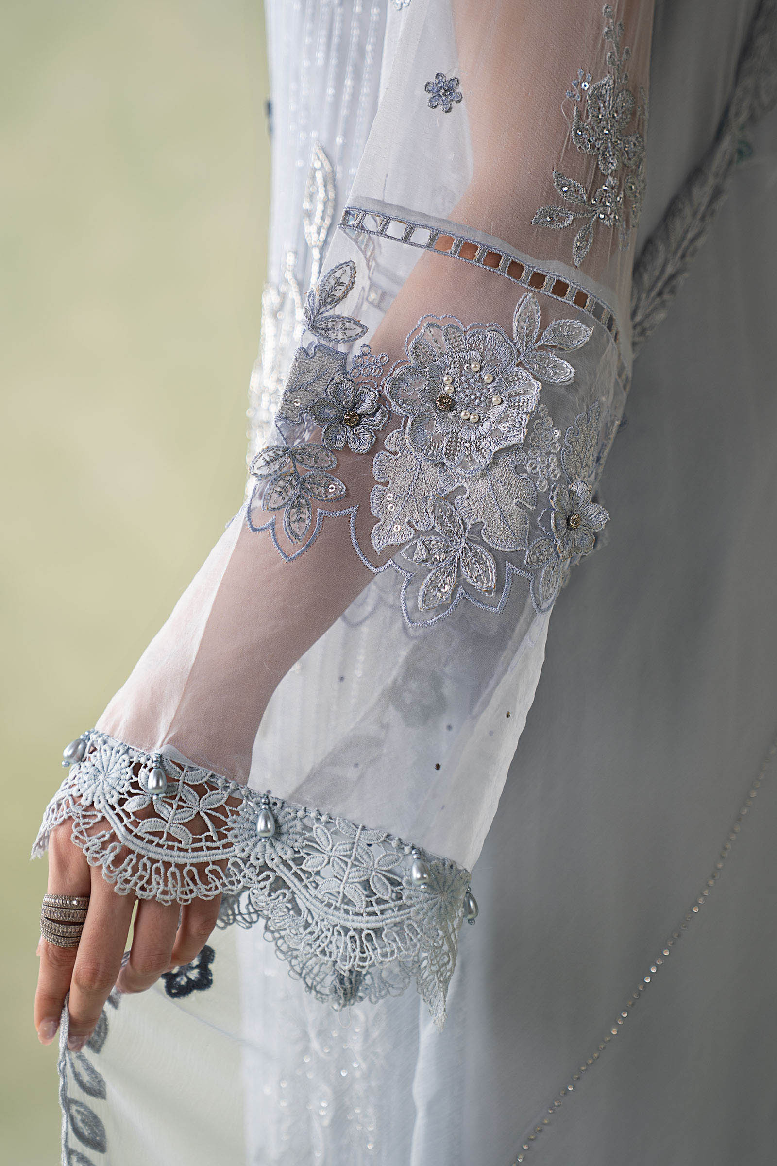 3 Piece Embroidered Chiffon Suit