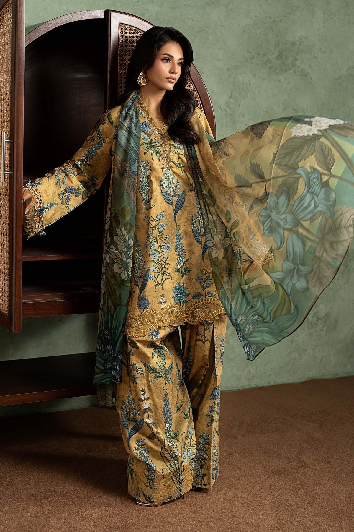 3 Piece Embroidered Cambric Suit