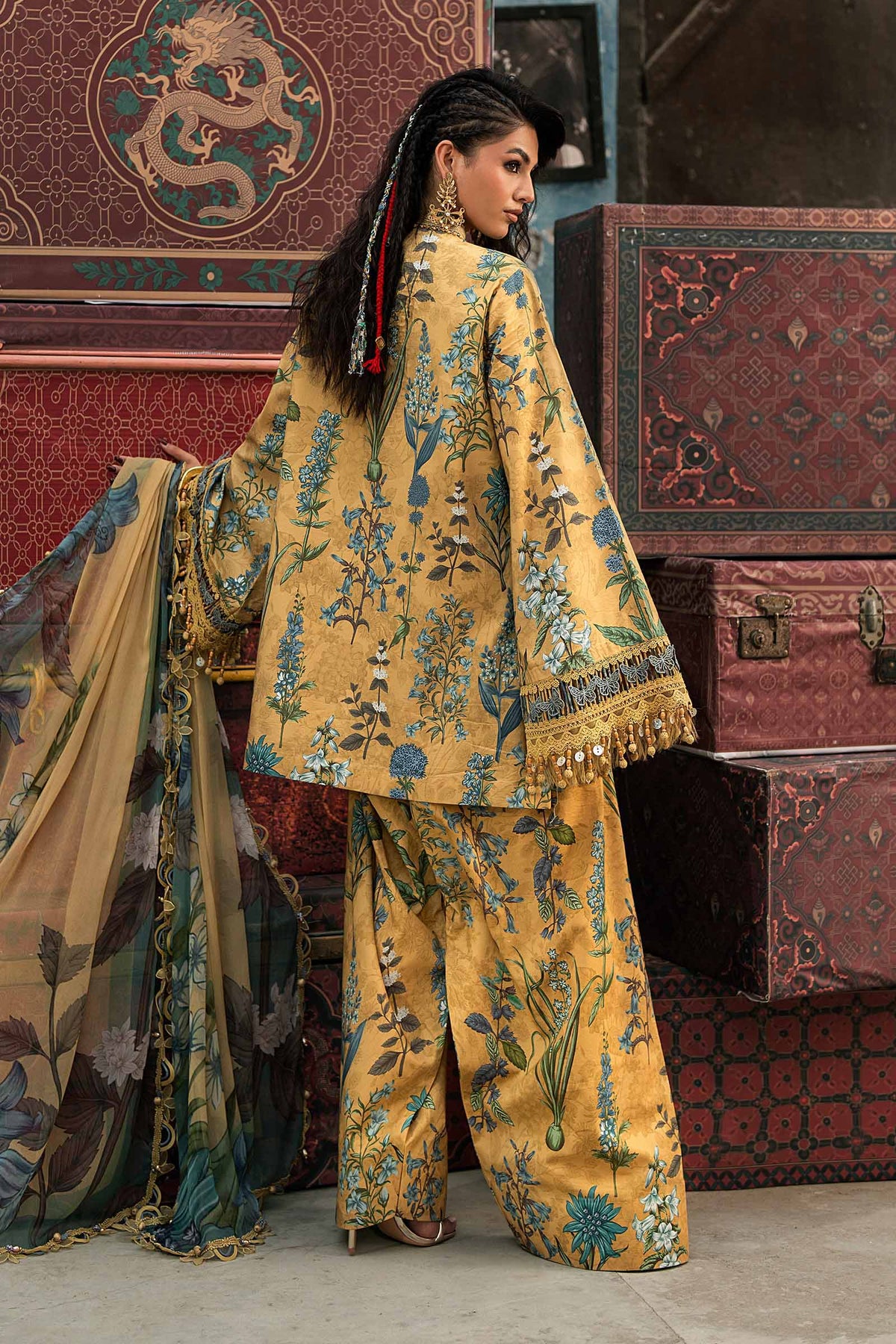 3 Piece Unstitched Embroidered Cambric Suit