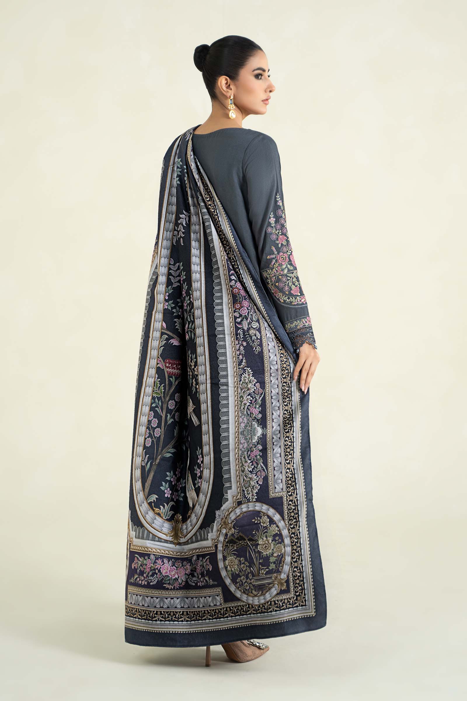 3 Piece Printed Linen Suit | MPS-2406-A