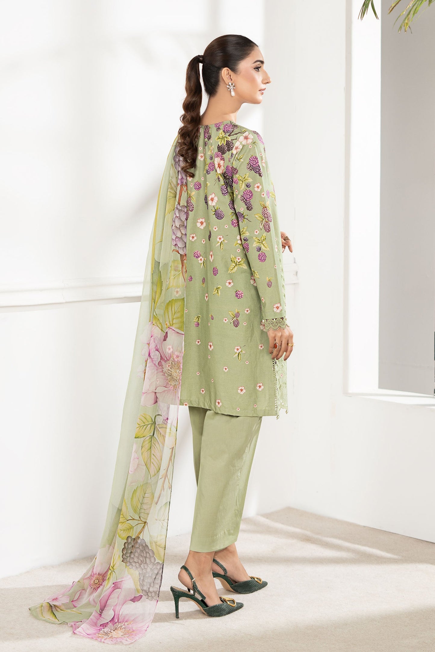 3 Piece Embroidered Cambric Suit
