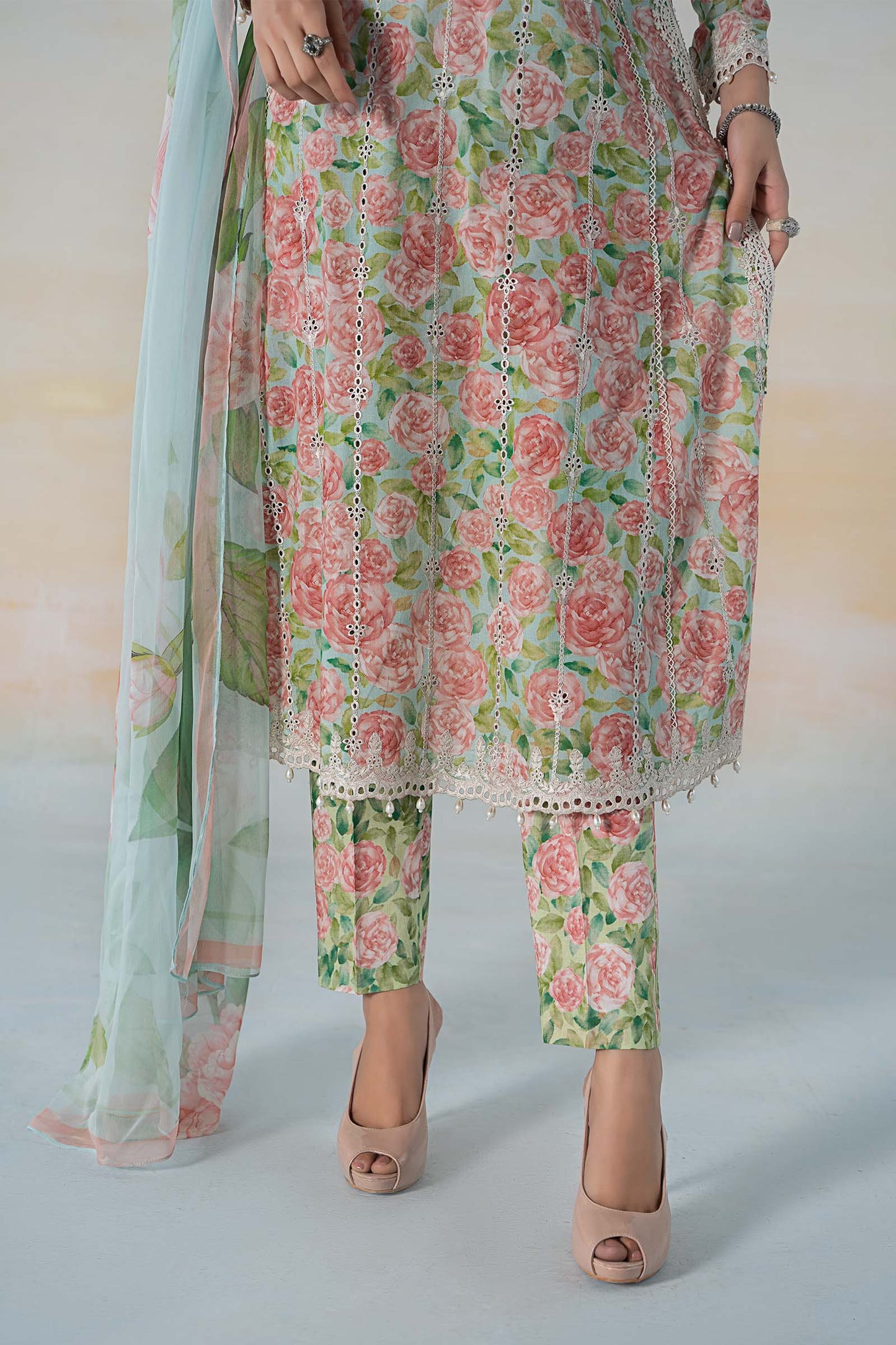 3 PIECE PRINTED LAWN SUIT | MPS-2106-A