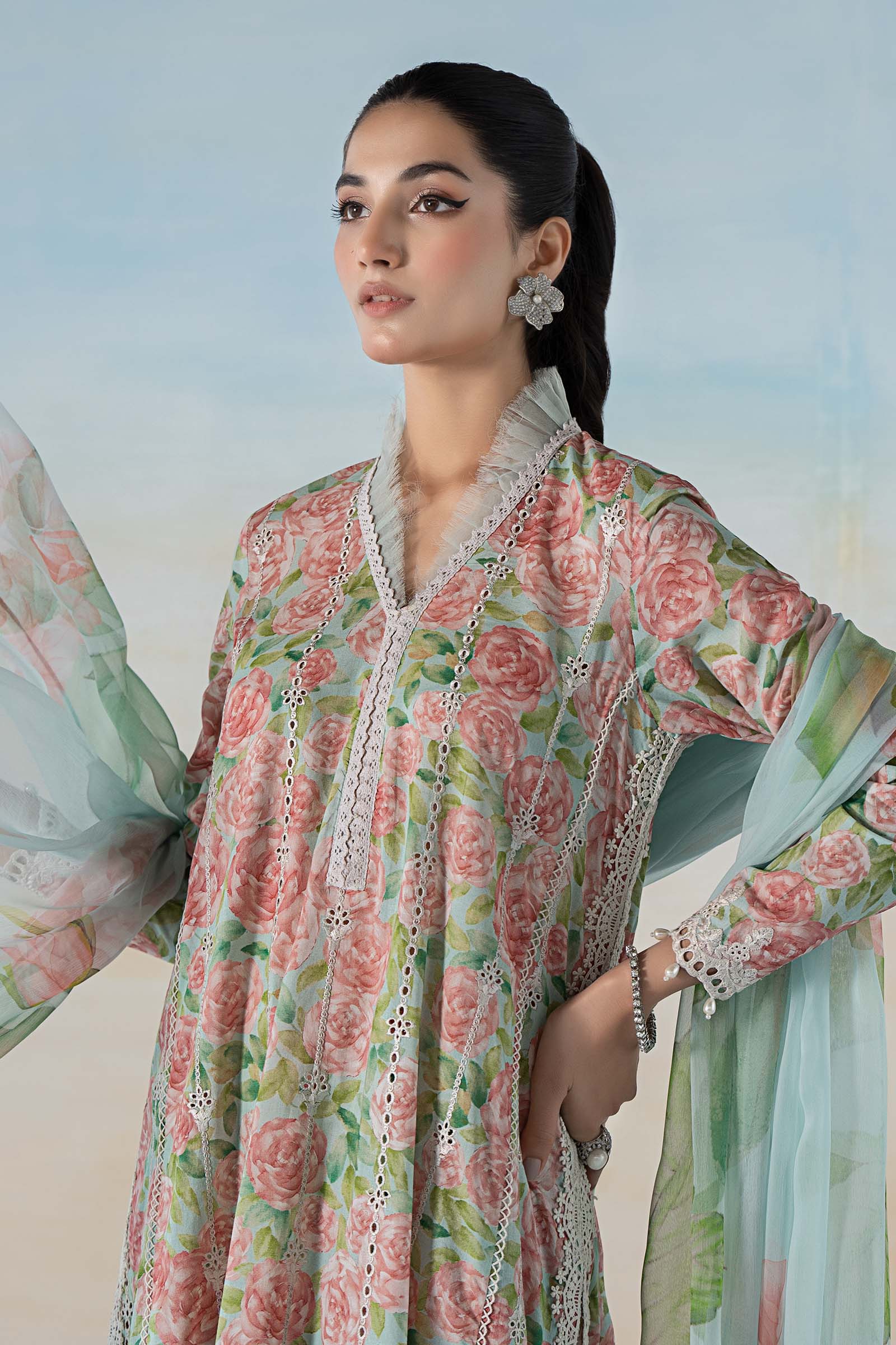 3 PIECE PRINTED LAWN SUIT | MPS-2106-A