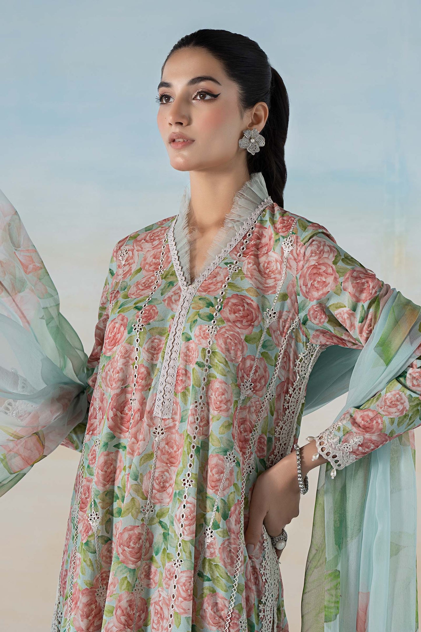 3 PIECE PRINTED LAWN SUIT | MPS-2106-A