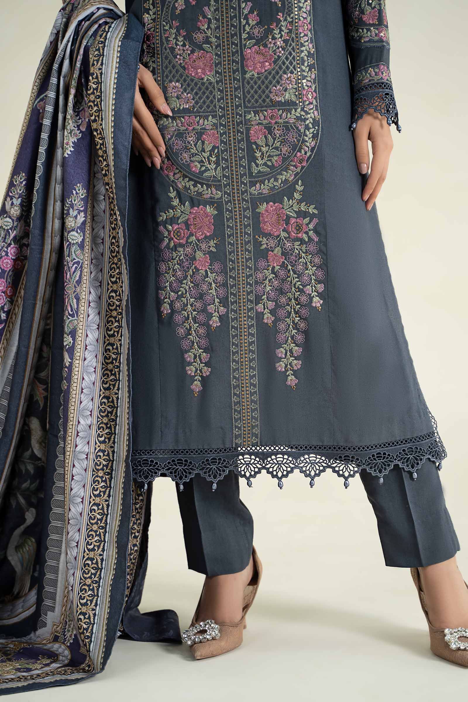 3 Piece Printed Linen Suit | MPS-2406-A