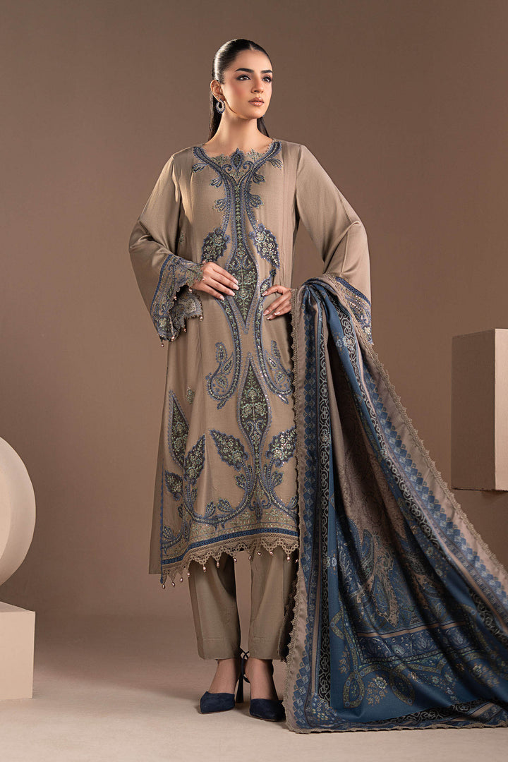 3 Piece Embroidered Twill Linen Suit All Products MS2806A-SML-00A