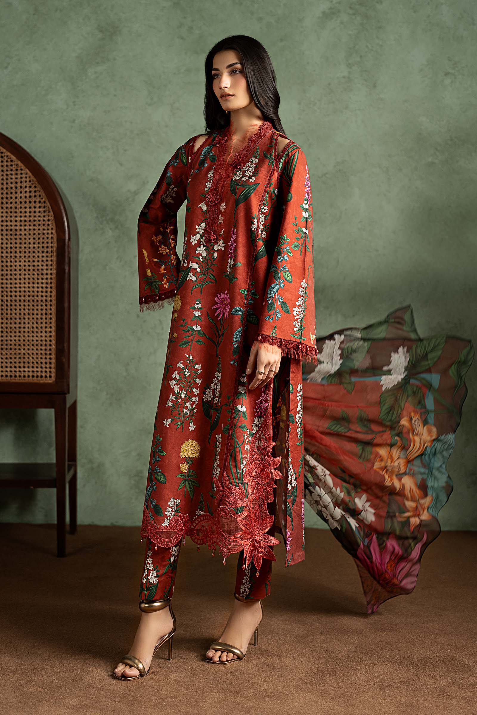 3 Piece Embroidered Cambric Suit