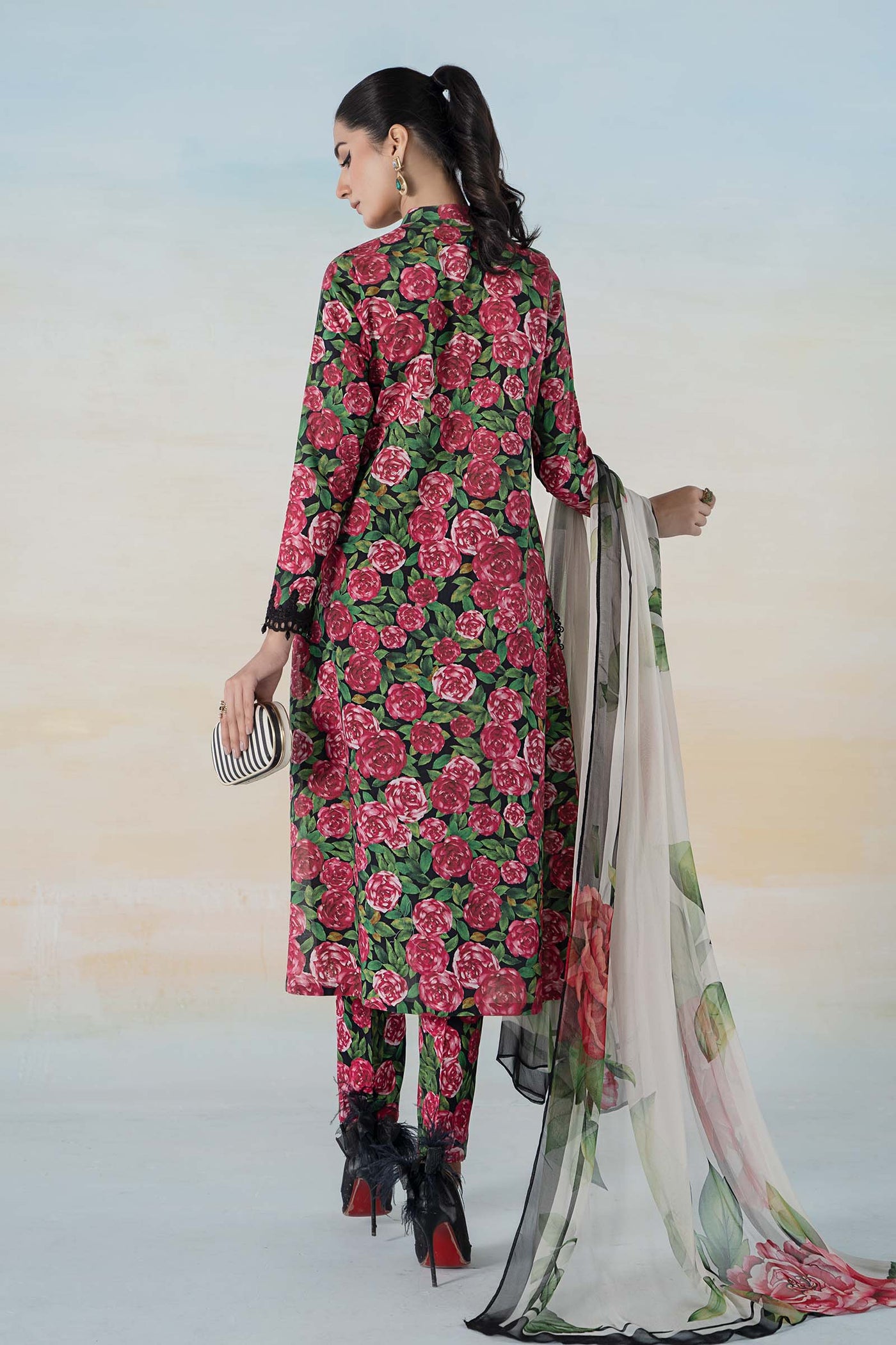 3 PIECE PRINTED LAWN SUIT | MPS-2106-B