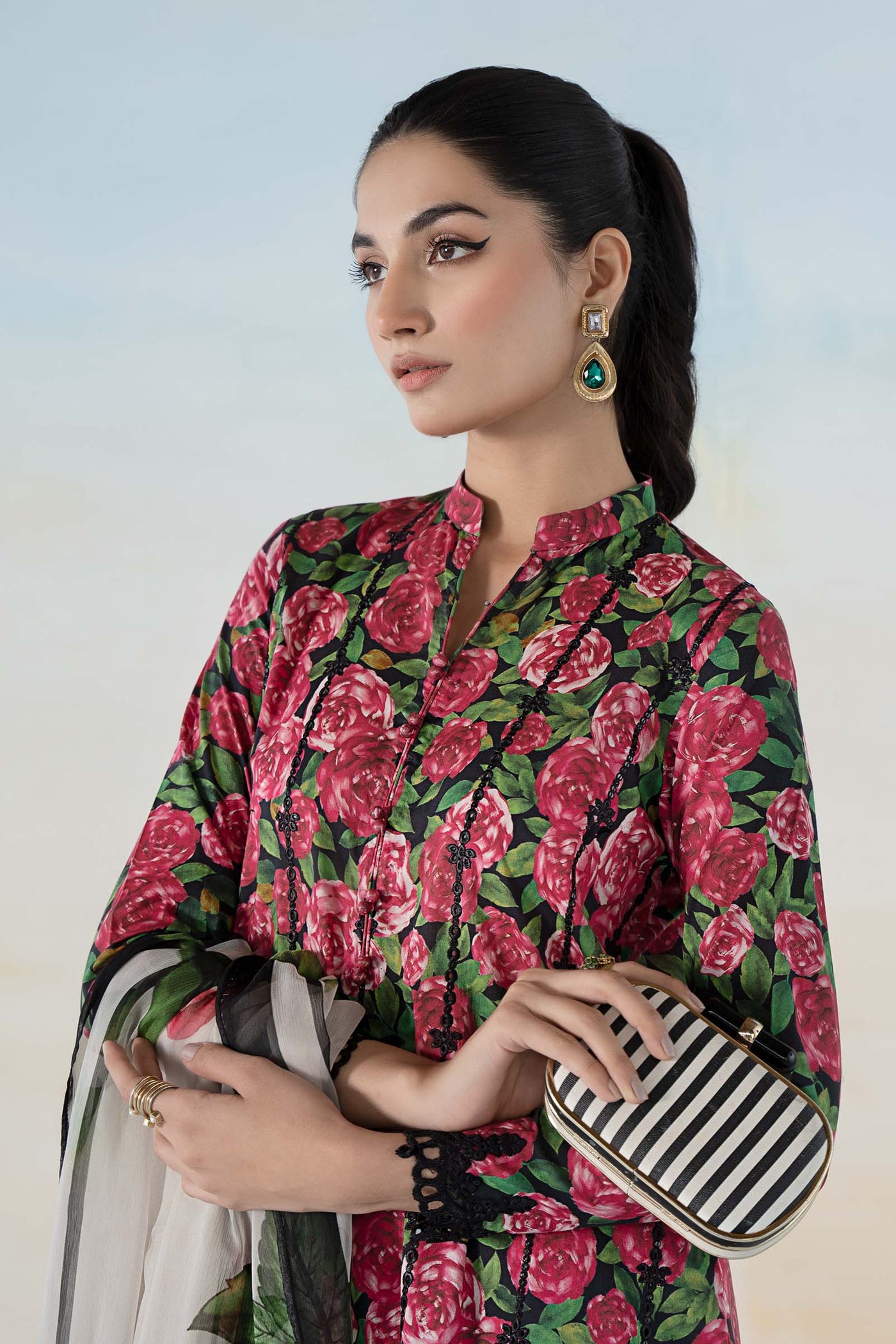 3 PIECE PRINTED LAWN SUIT | MPS-2106-B