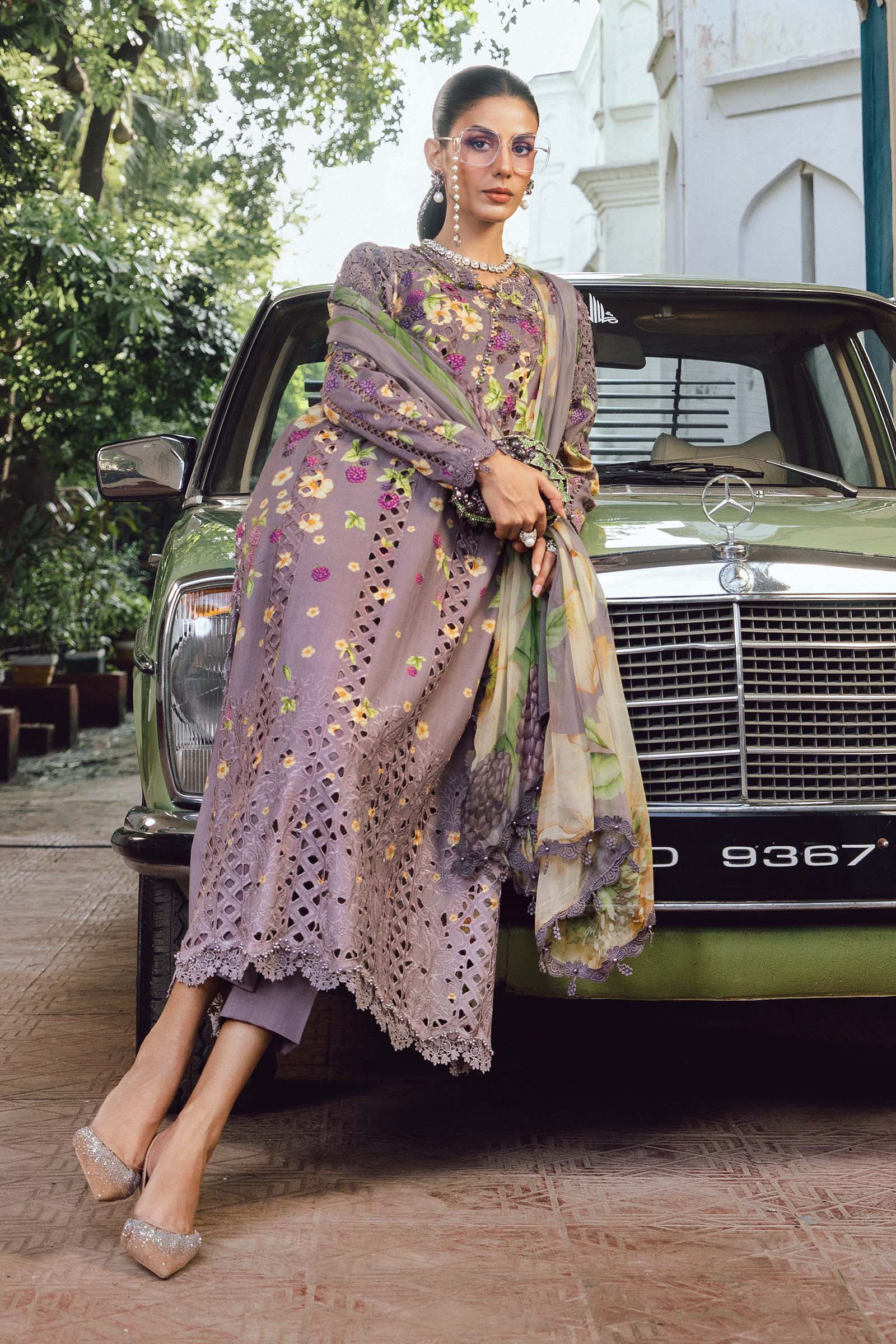 3 Piece Unstitched Embroidered Cambric Suit | MPT-2706-B