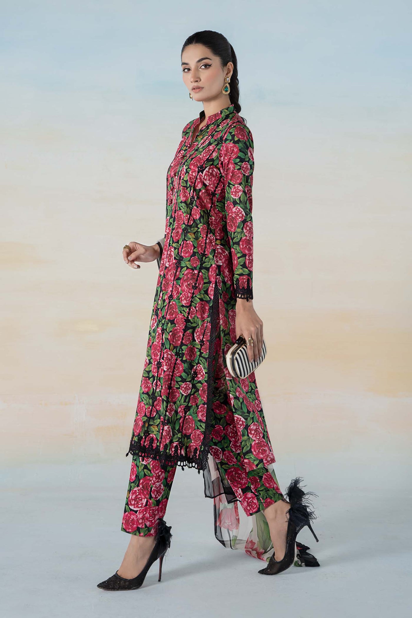 3 PIECE PRINTED LAWN SUIT | MPS-2106-B