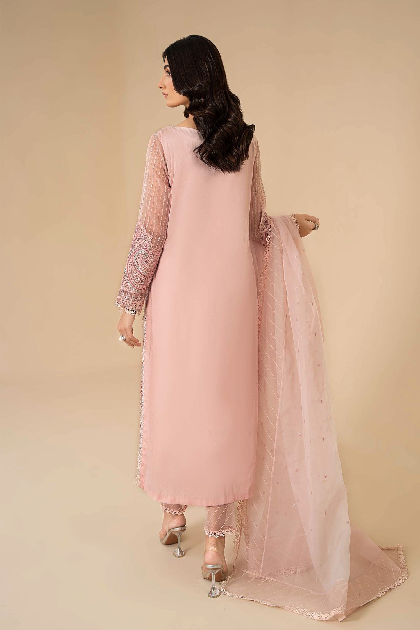 3 Piece Embroidered Organza Suit | ELS-24-06
