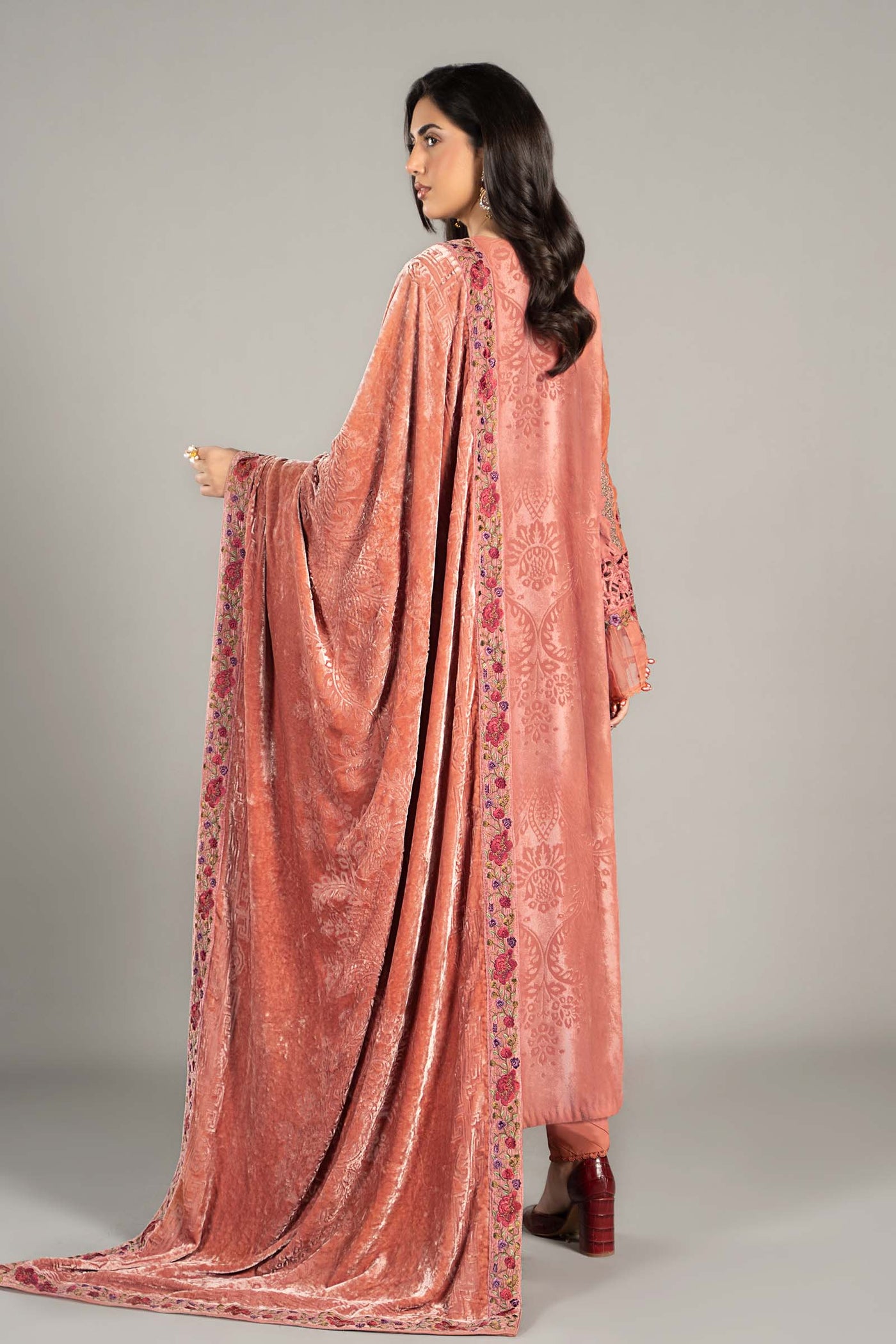 3 Piece Embroidered Palachi Suit | DLS-1206