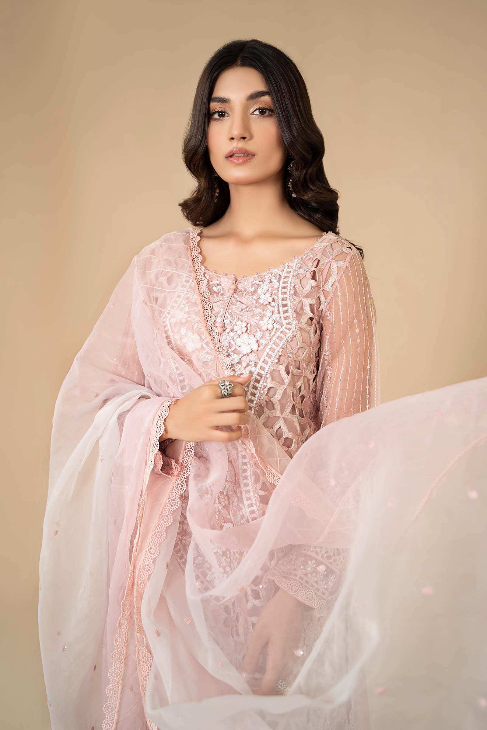 3 Piece Embroidered Organza Suit | ELS-24-06
