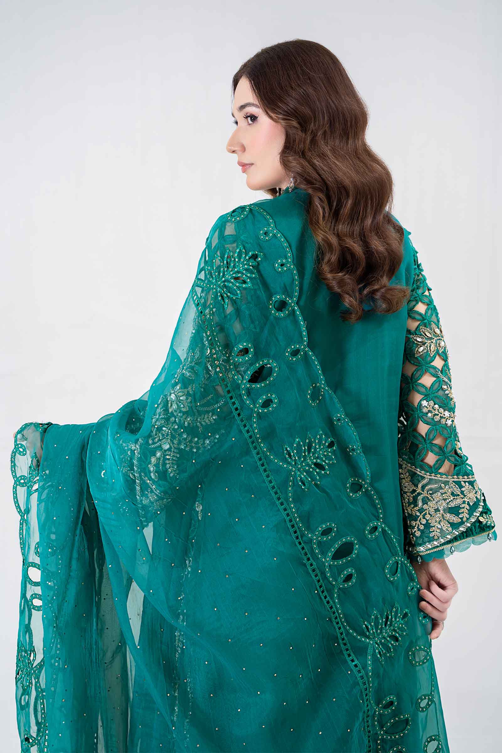 3 Piece Embroidered Organza Suit | BDS-2806