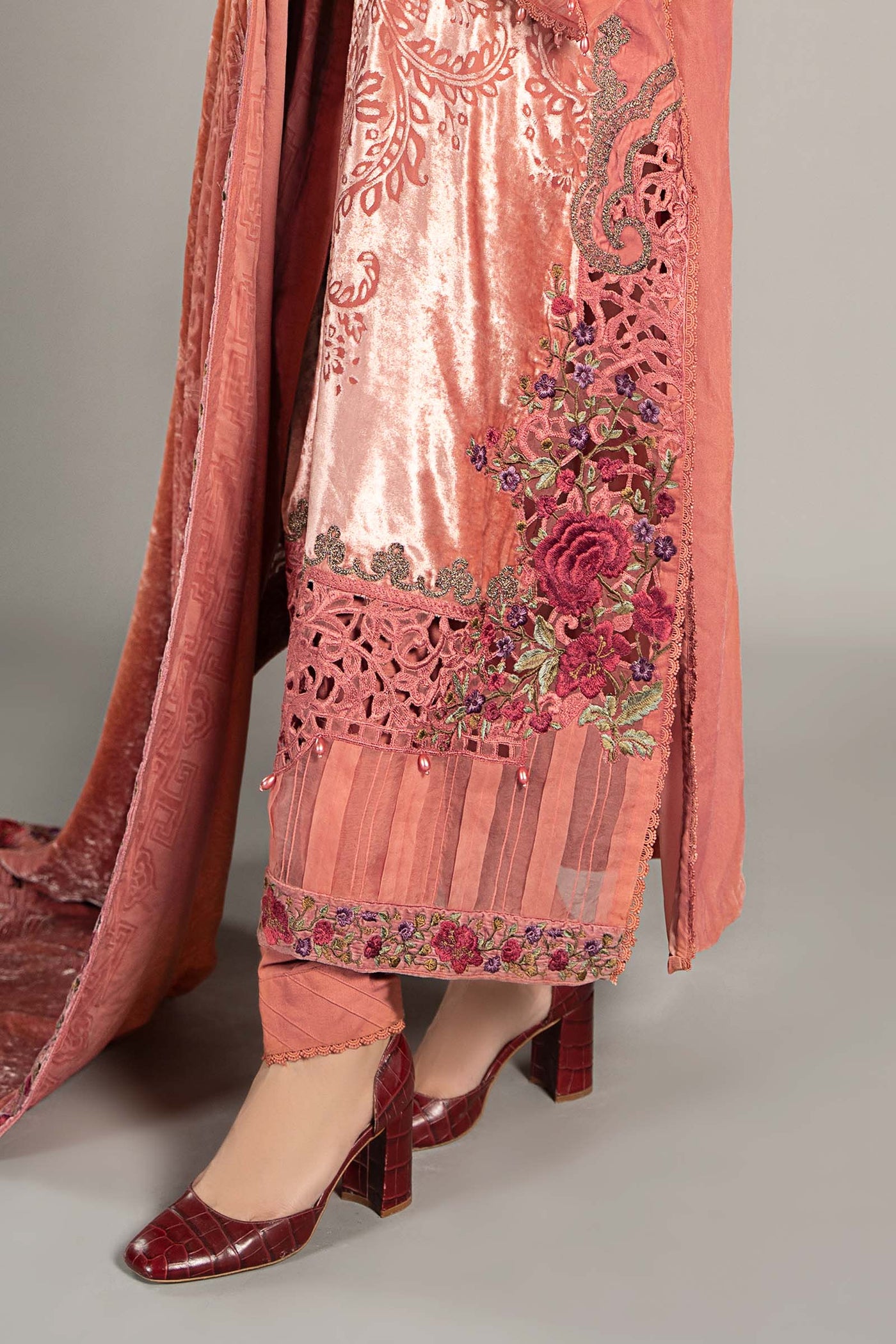 3 Piece Embroidered Palachi Suit | DLS-1206